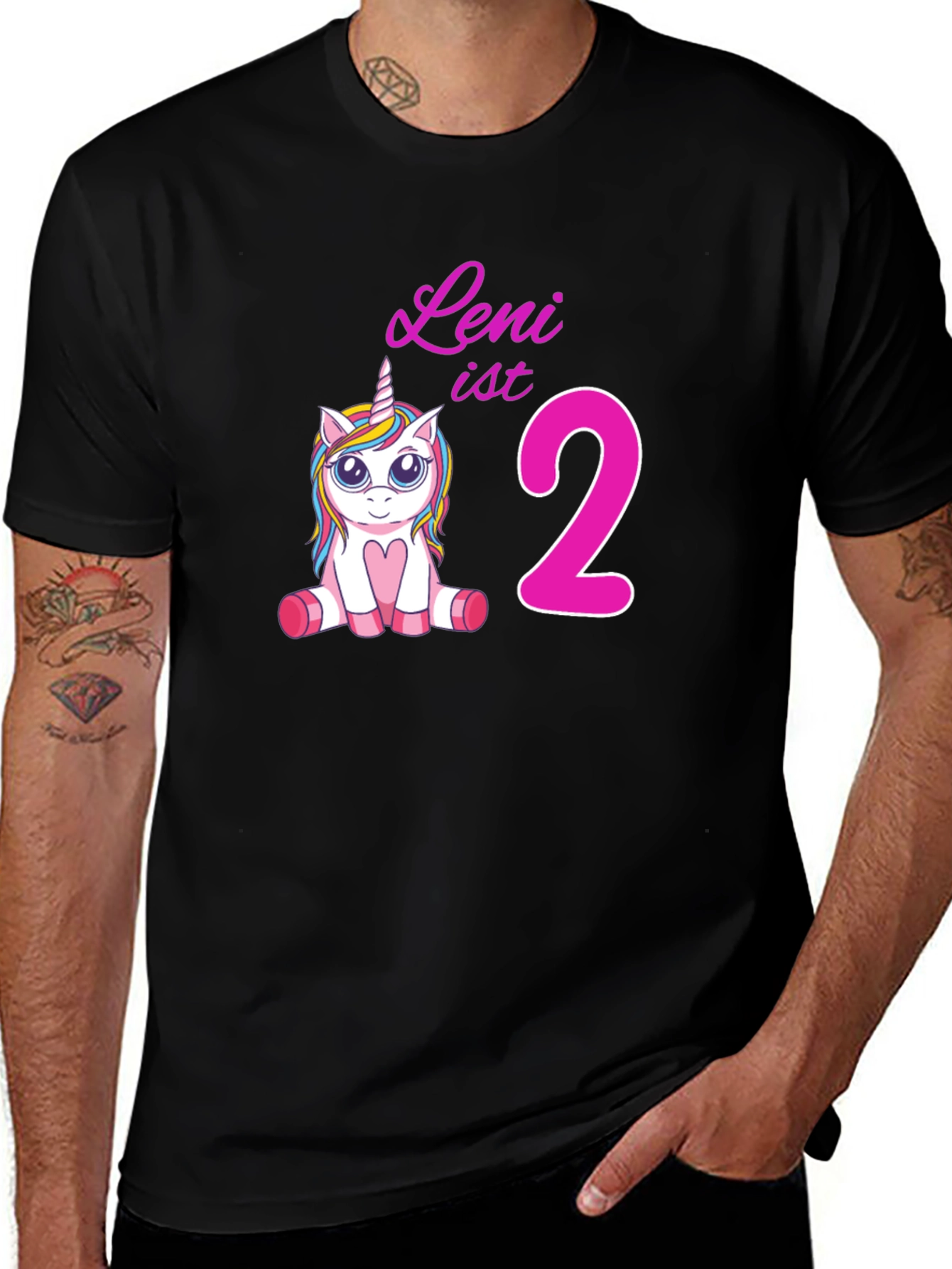 Leni is 2 Unicorn Birthday T-Shirt