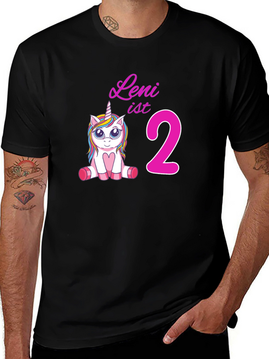 Leni is 2 Unicorn Birthday T-Shirt