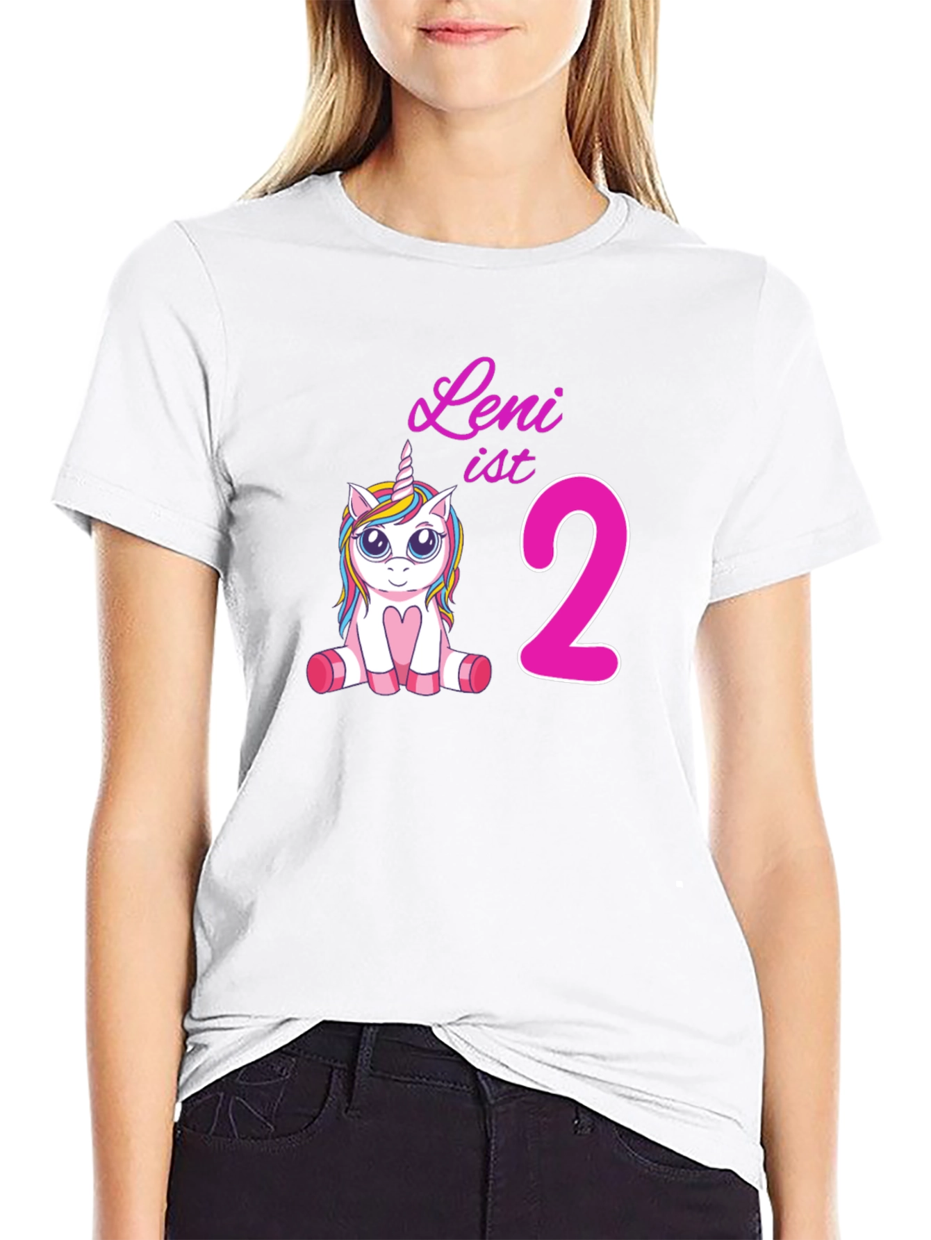 Leni is 2 Unicorn Birthday T-Shirt