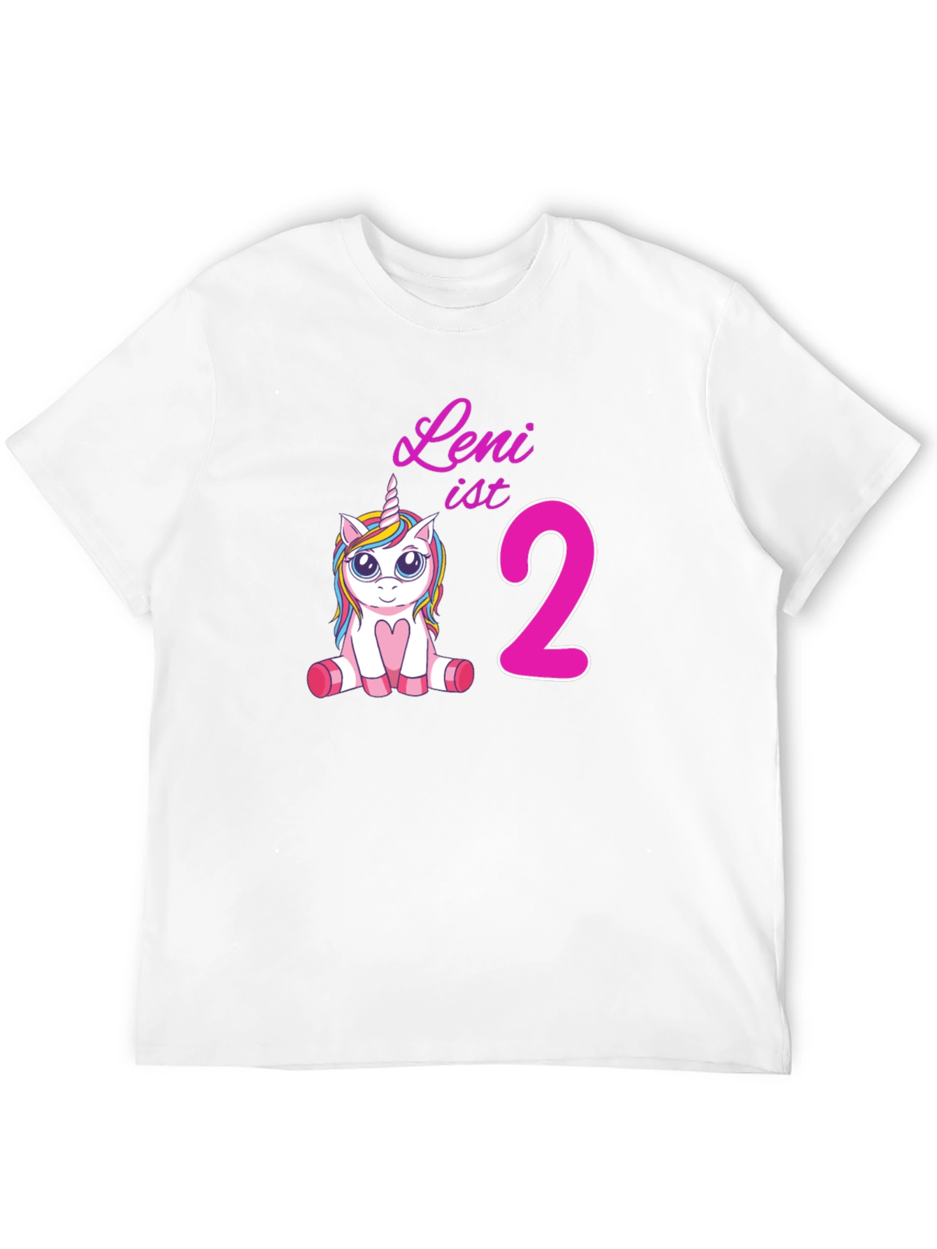 Leni is 2 Unicorn Birthday T-Shirt