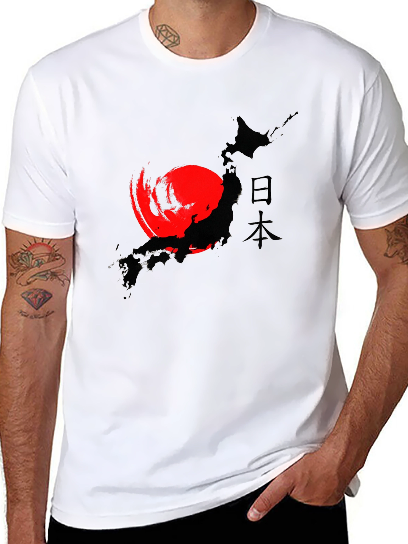 Japanese Flag Map Graphic T-Shirt