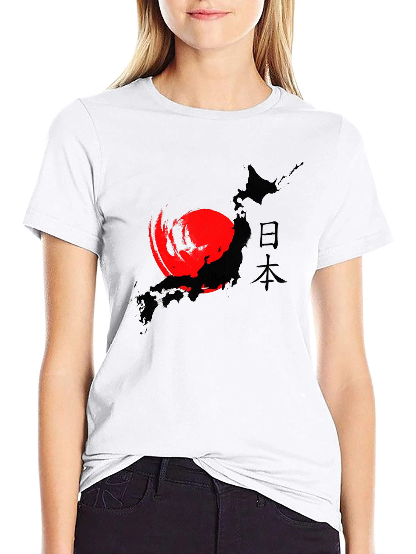 Japanese Flag Map Graphic T-Shirt