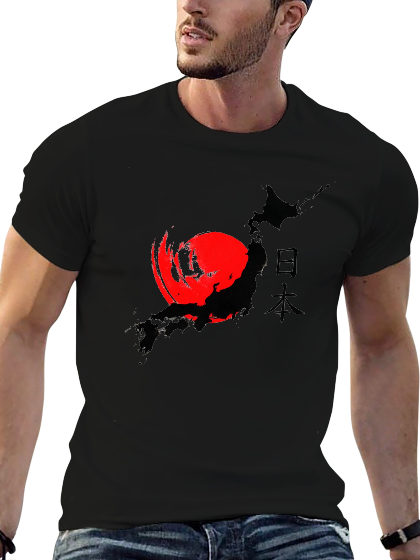 Japanese Flag Map Graphic T-Shirt