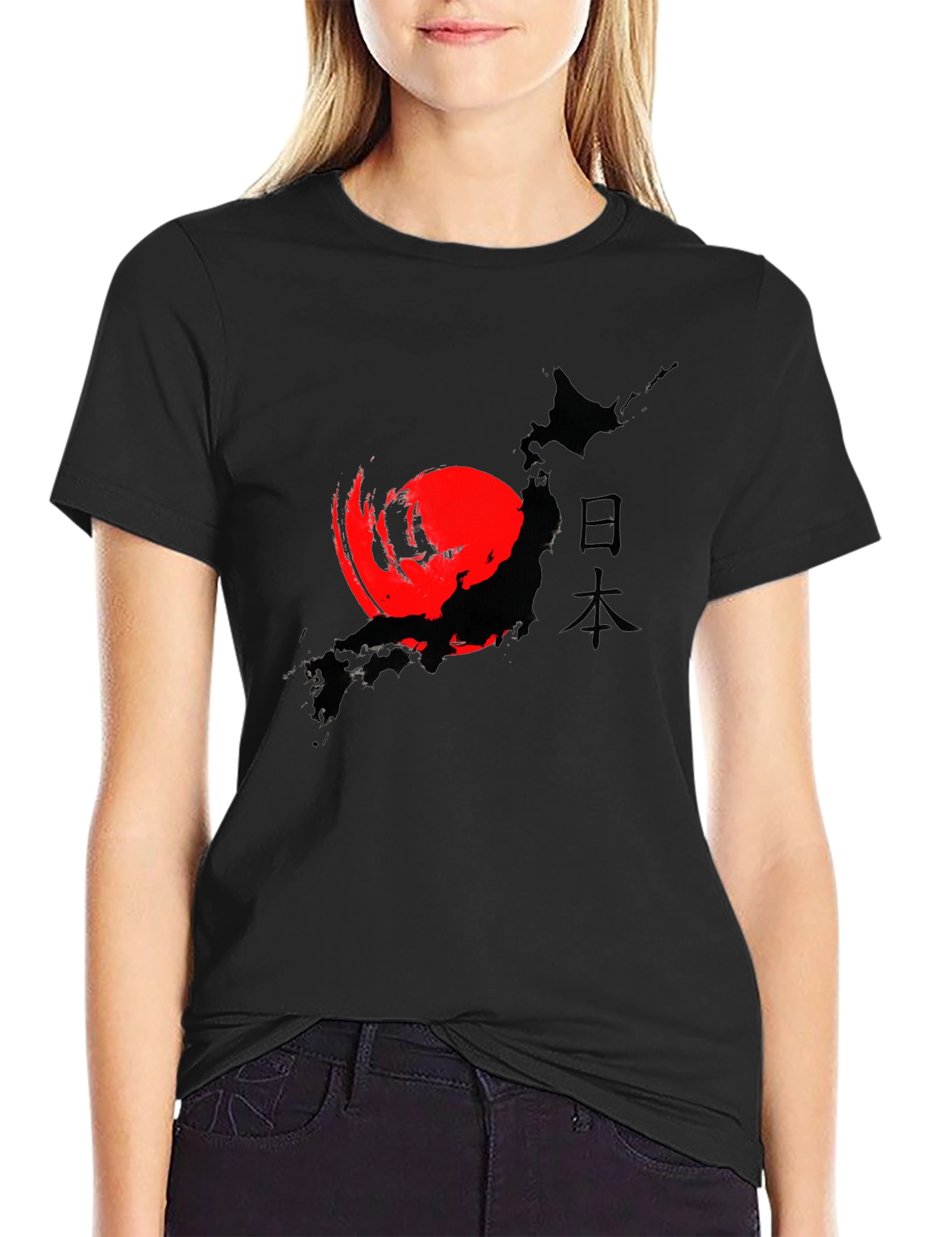 Japanese Flag Map Graphic T-Shirt
