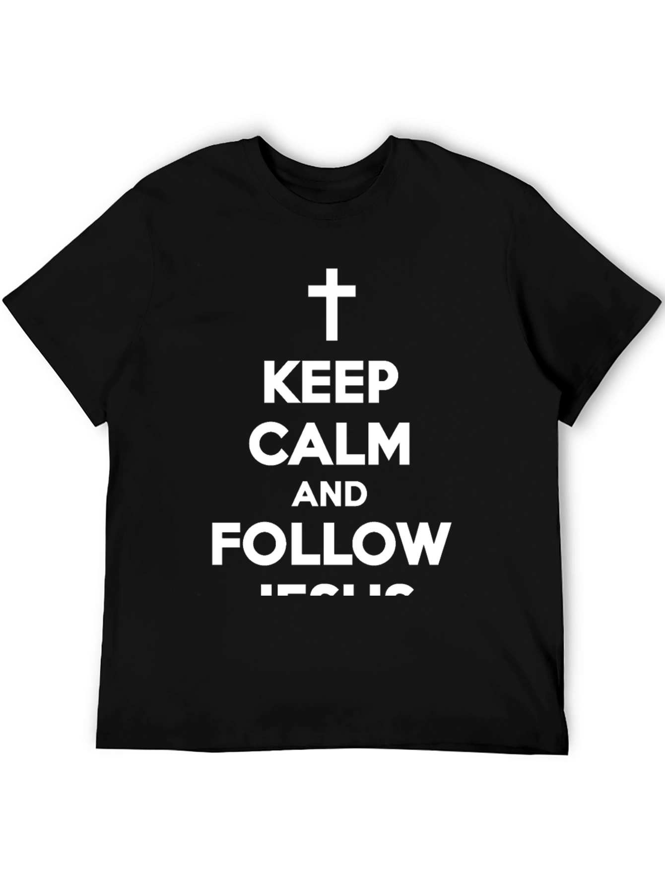 Keep Calm and Follow Jesus Black Tee