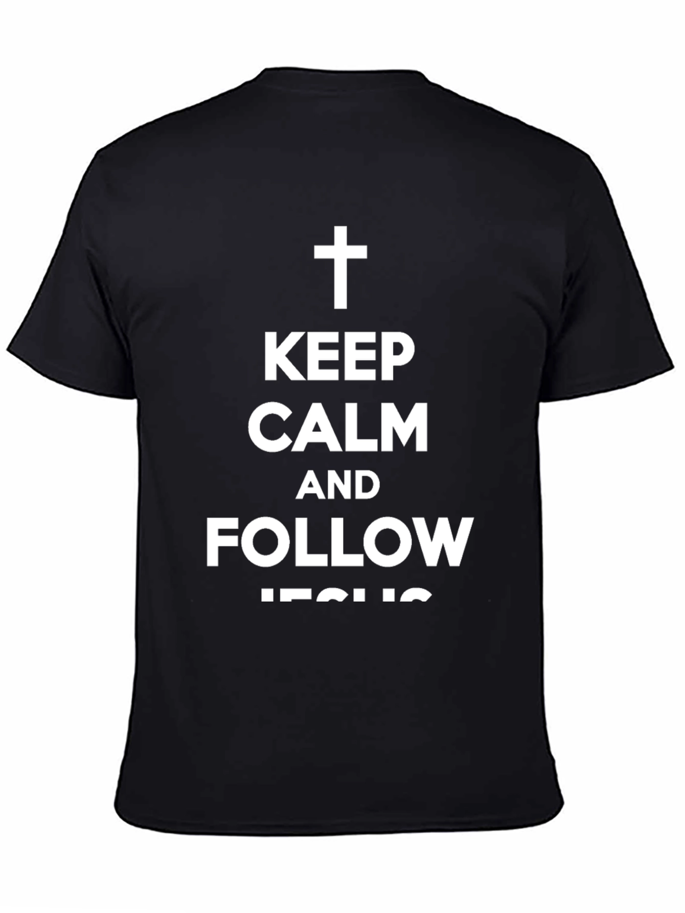 Keep Calm and Follow Jesus Black Tee