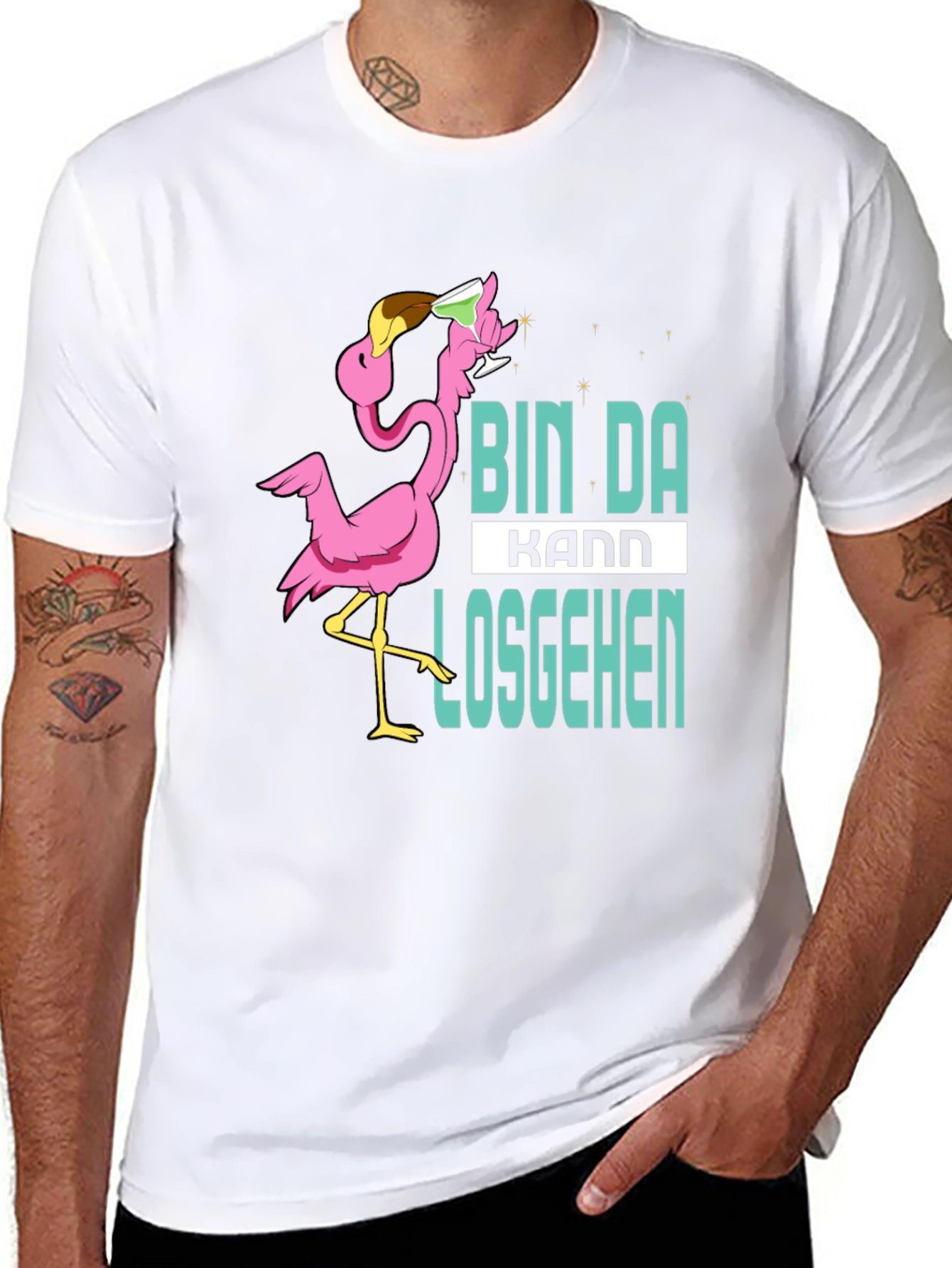 Bin Da Kann Losgehen Flamingo T-Shirt