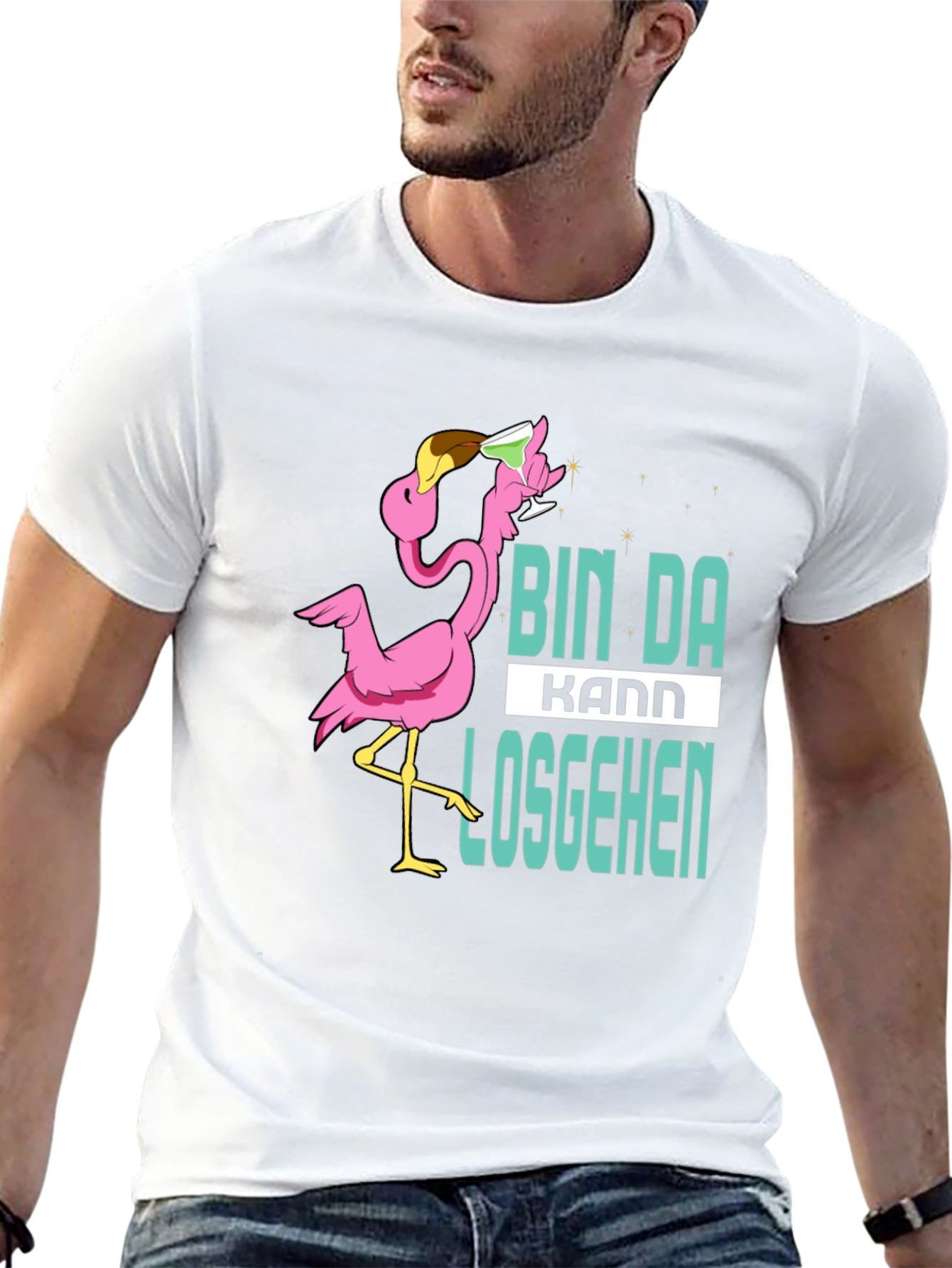 Bin Da Kann Losgehen Flamingo T-Shirt