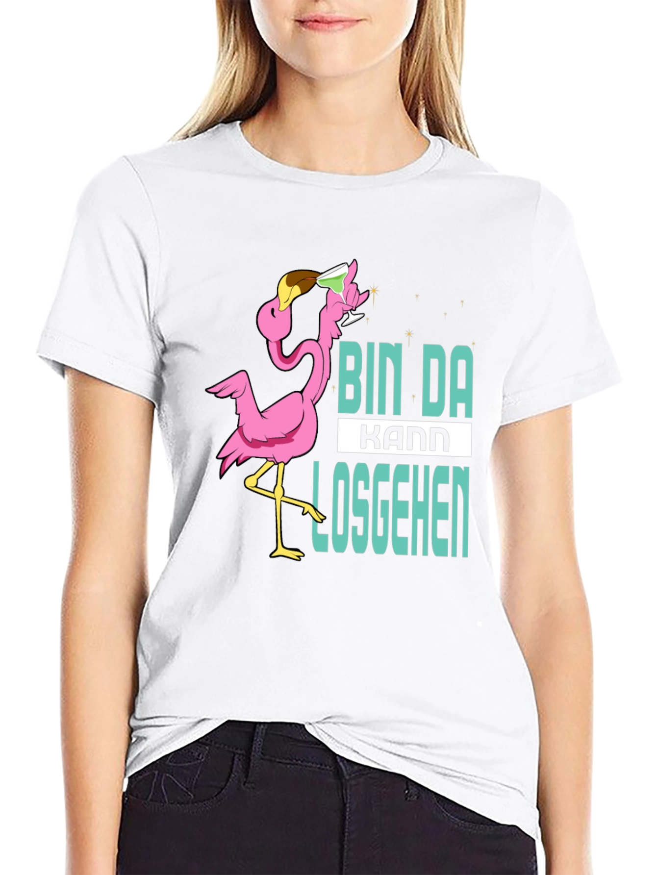 Bin Da Kann Losgehen Flamingo T-Shirt