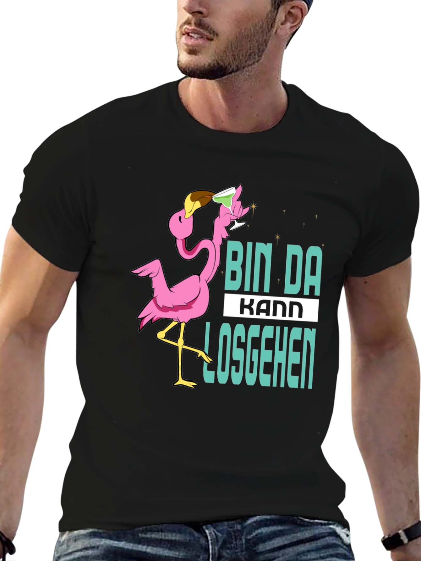 Bin Da Kann Losgehen Flamingo T-Shirt