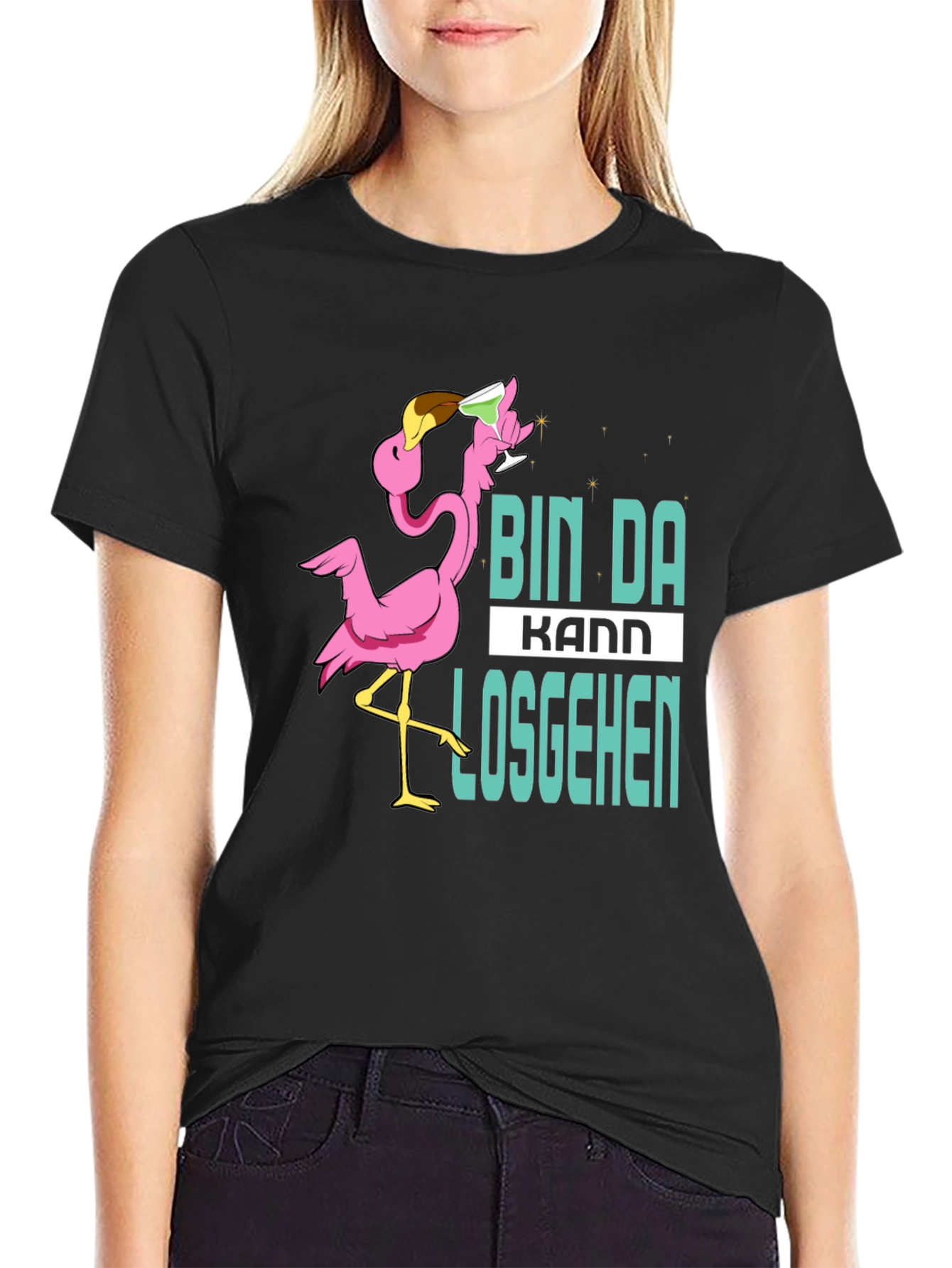 Bin Da Kann Losgehen Flamingo T-Shirt
