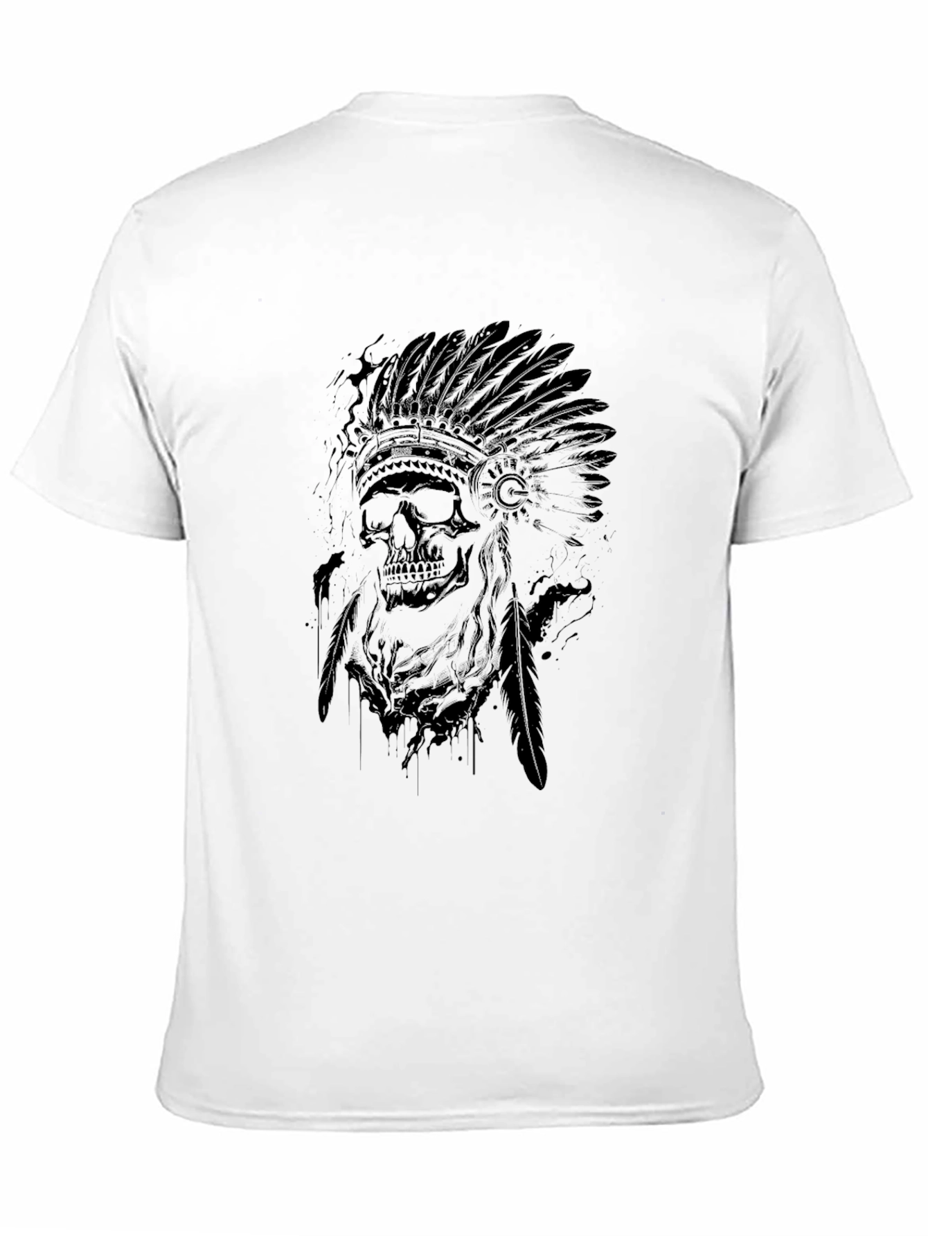 Skull Chief Graphic Print Mens Black T-Shirt