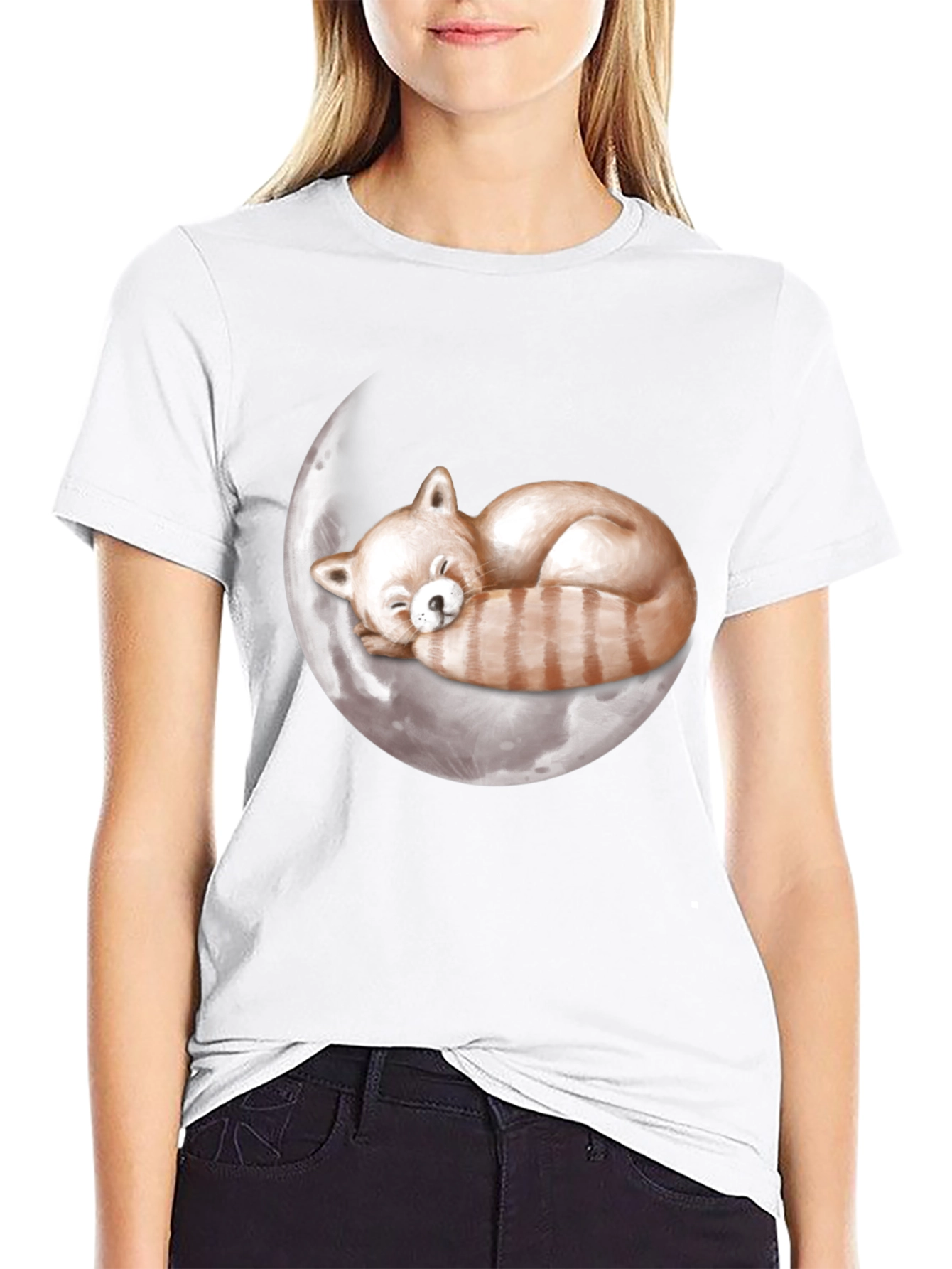 Red Panda Moon Sleep T-Shirt