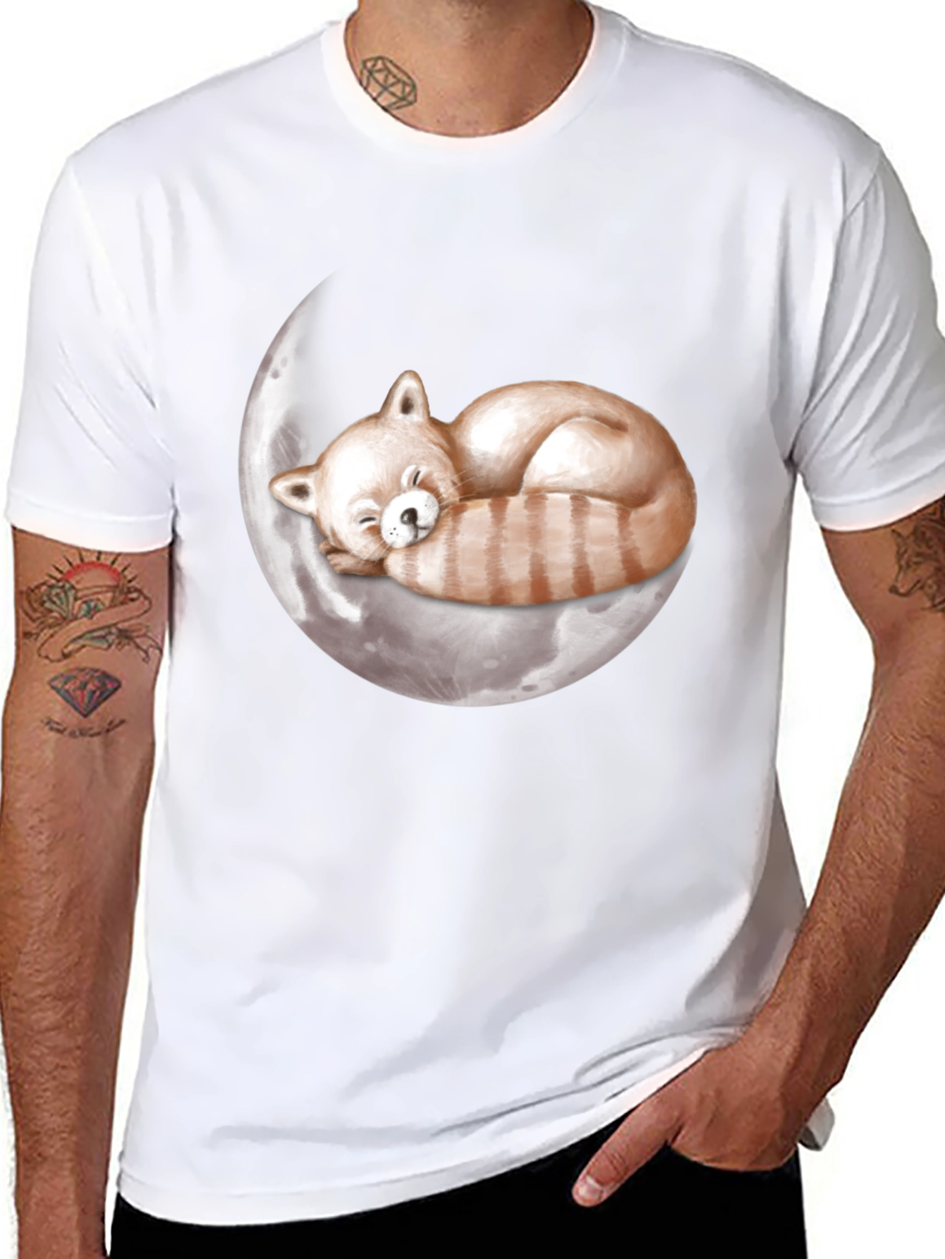 Red Panda Moon Sleep T-Shirt