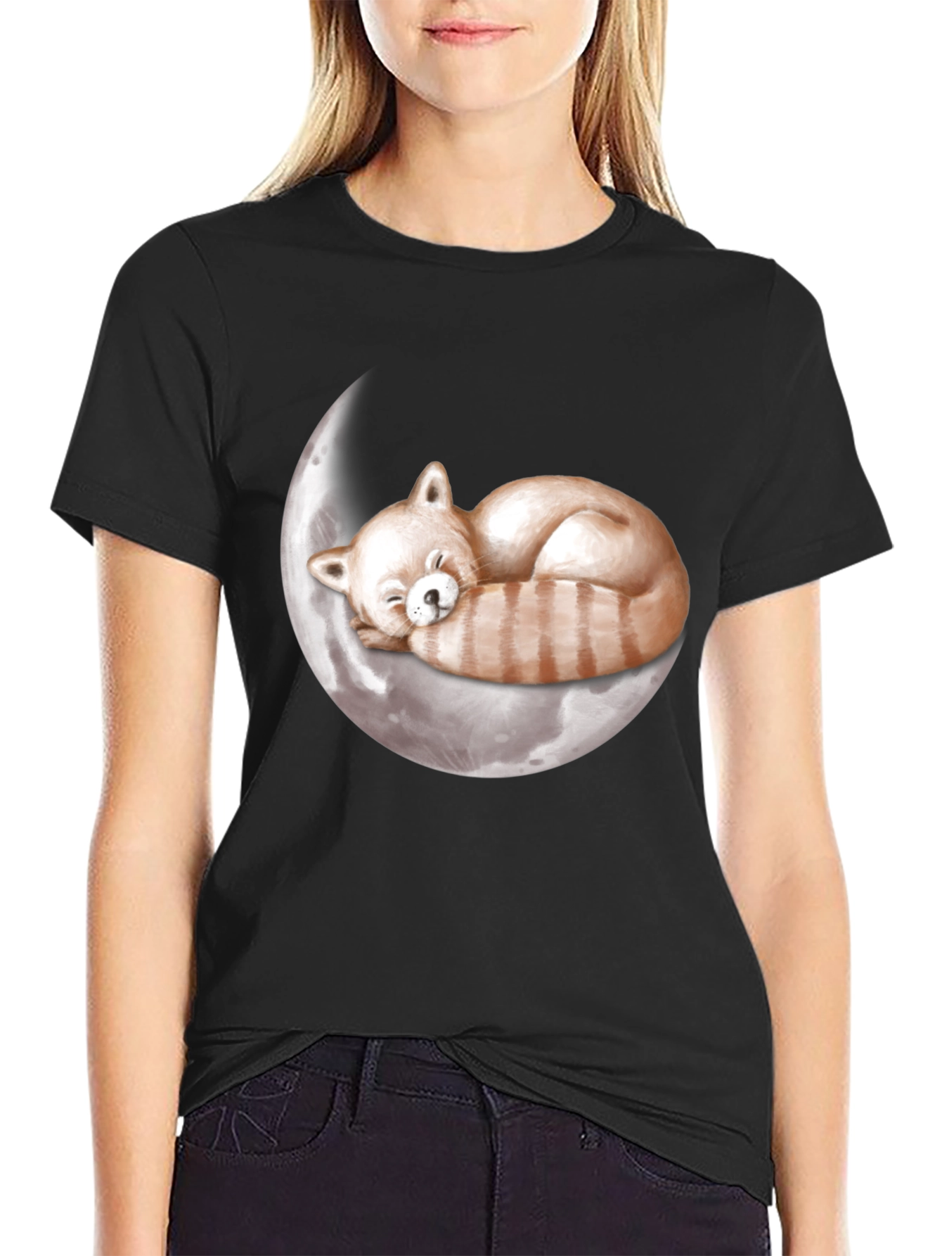 Red Panda Moon Sleep T-Shirt