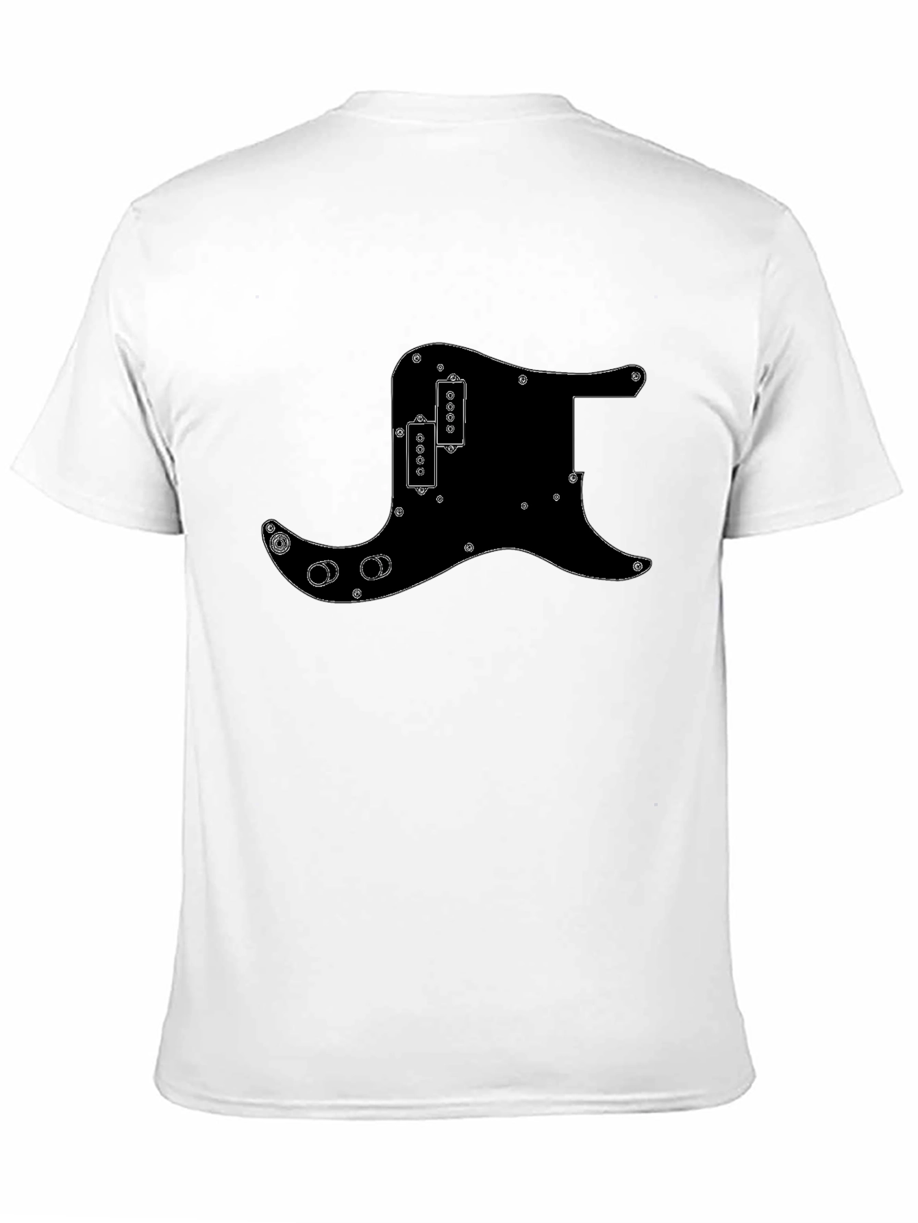 Black T-Shirt with Guitar Pickguard Design