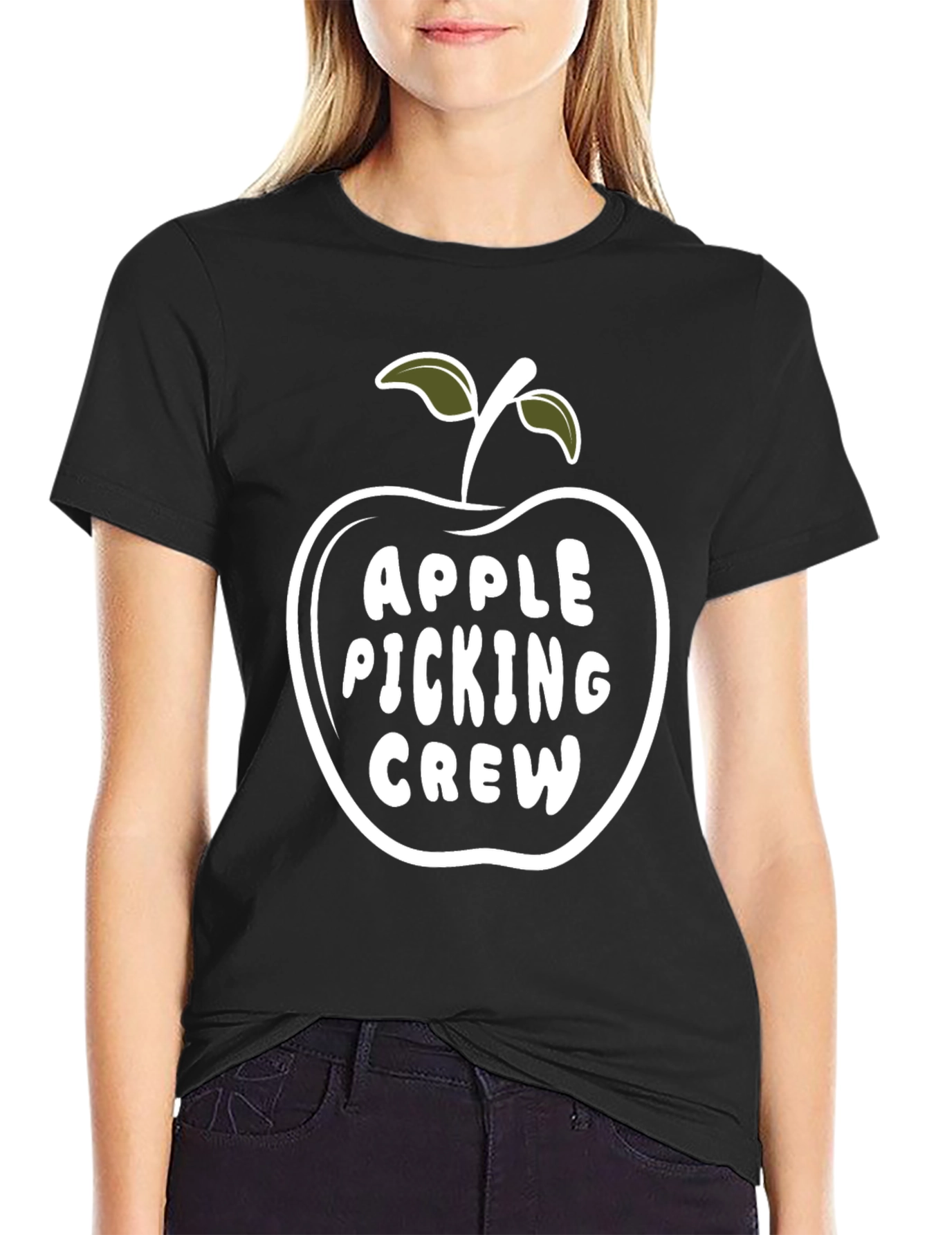 Apple Picking Crew Black T-Shirt