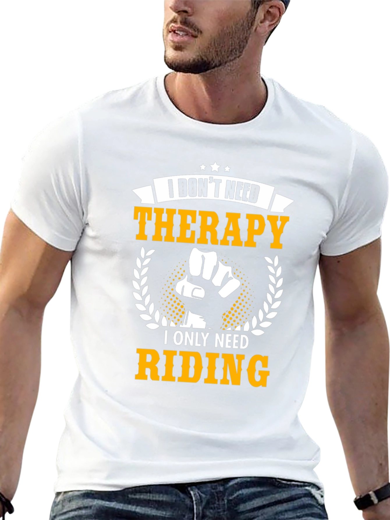 Riding Therapy T-Shirt: Black Cotton Graphic Tee