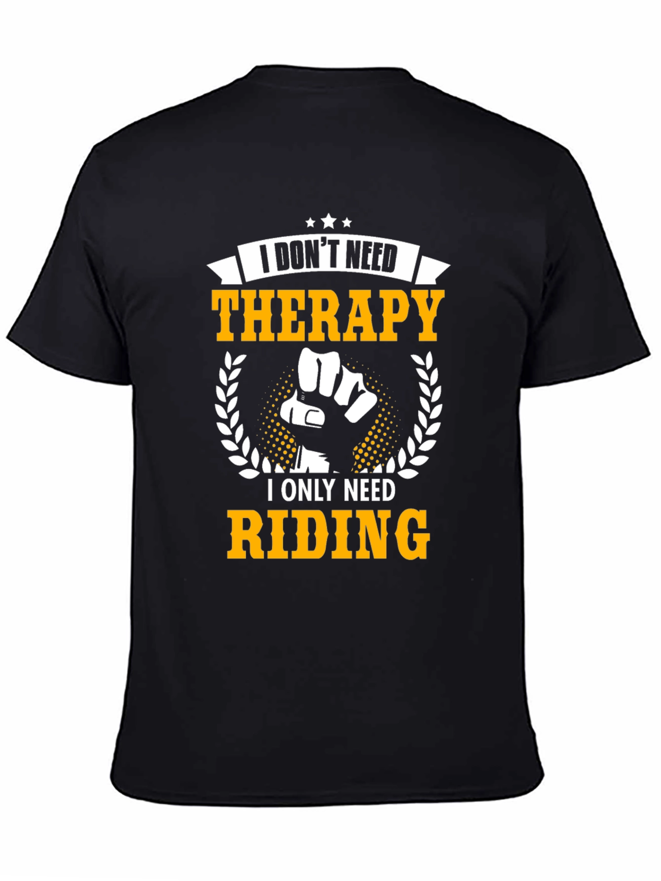 Riding Therapy T-Shirt: Black Cotton Graphic Tee