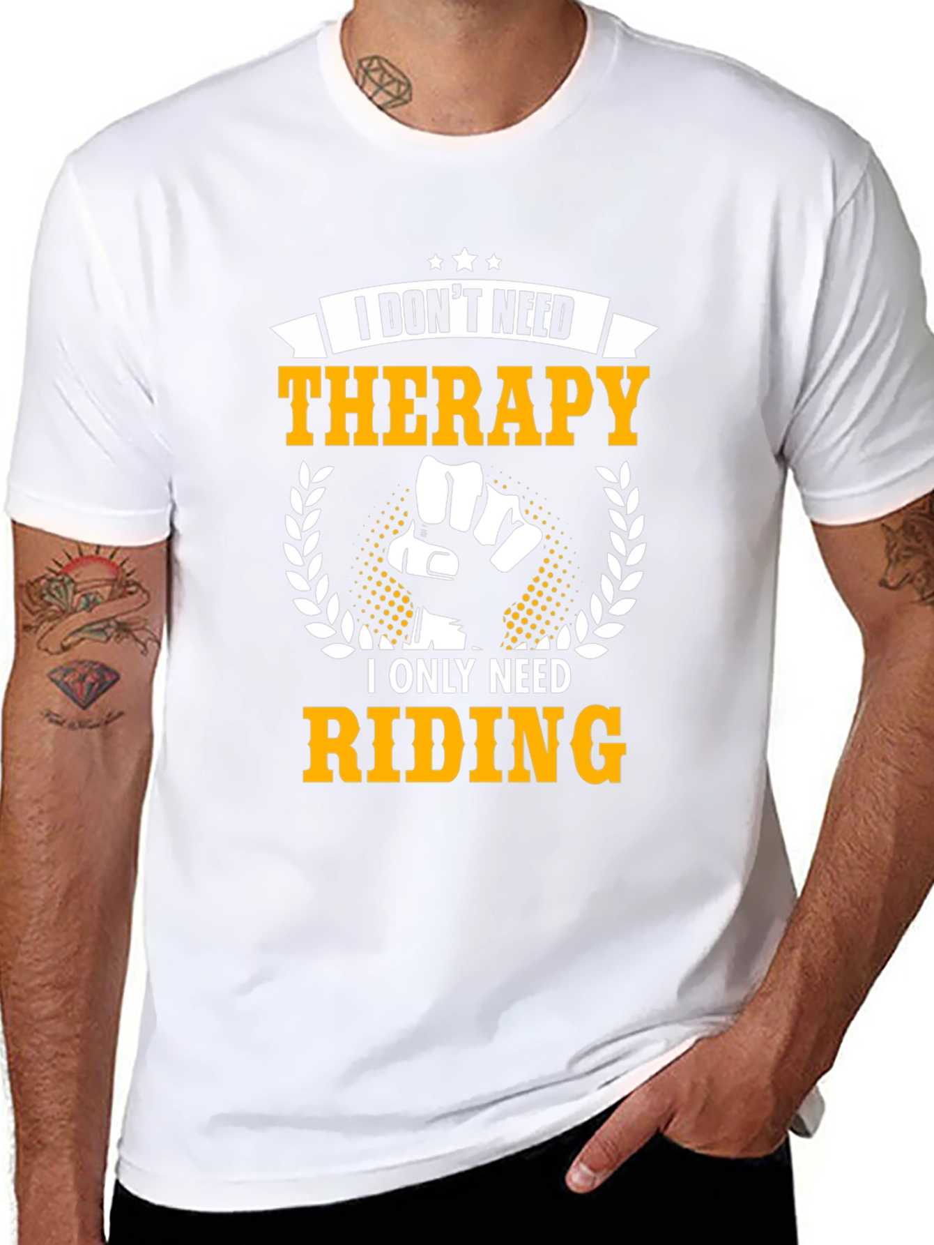 Riding Therapy T-Shirt: Black Cotton Graphic Tee