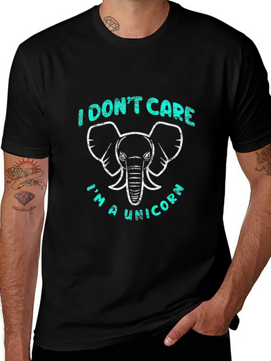 I Dont Care Im A Unicorn Elephant Graphic Tee