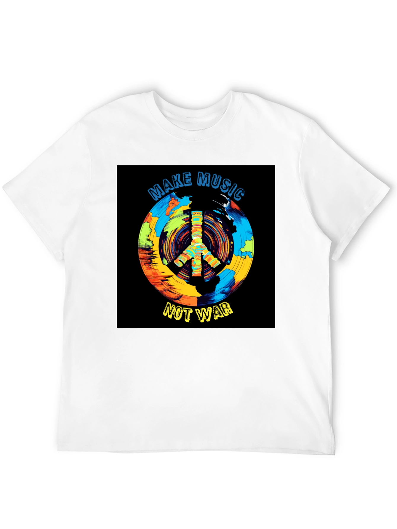 Make Music Not War T-Shirt Peace Sign Graphic Tee