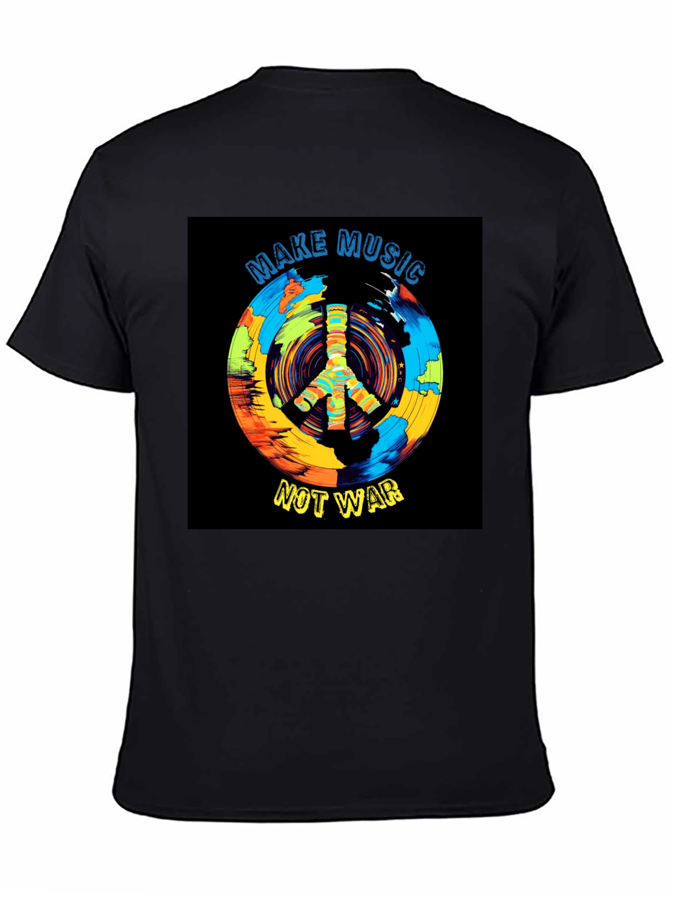 Make Music Not War T-Shirt Peace Sign Graphic Tee
