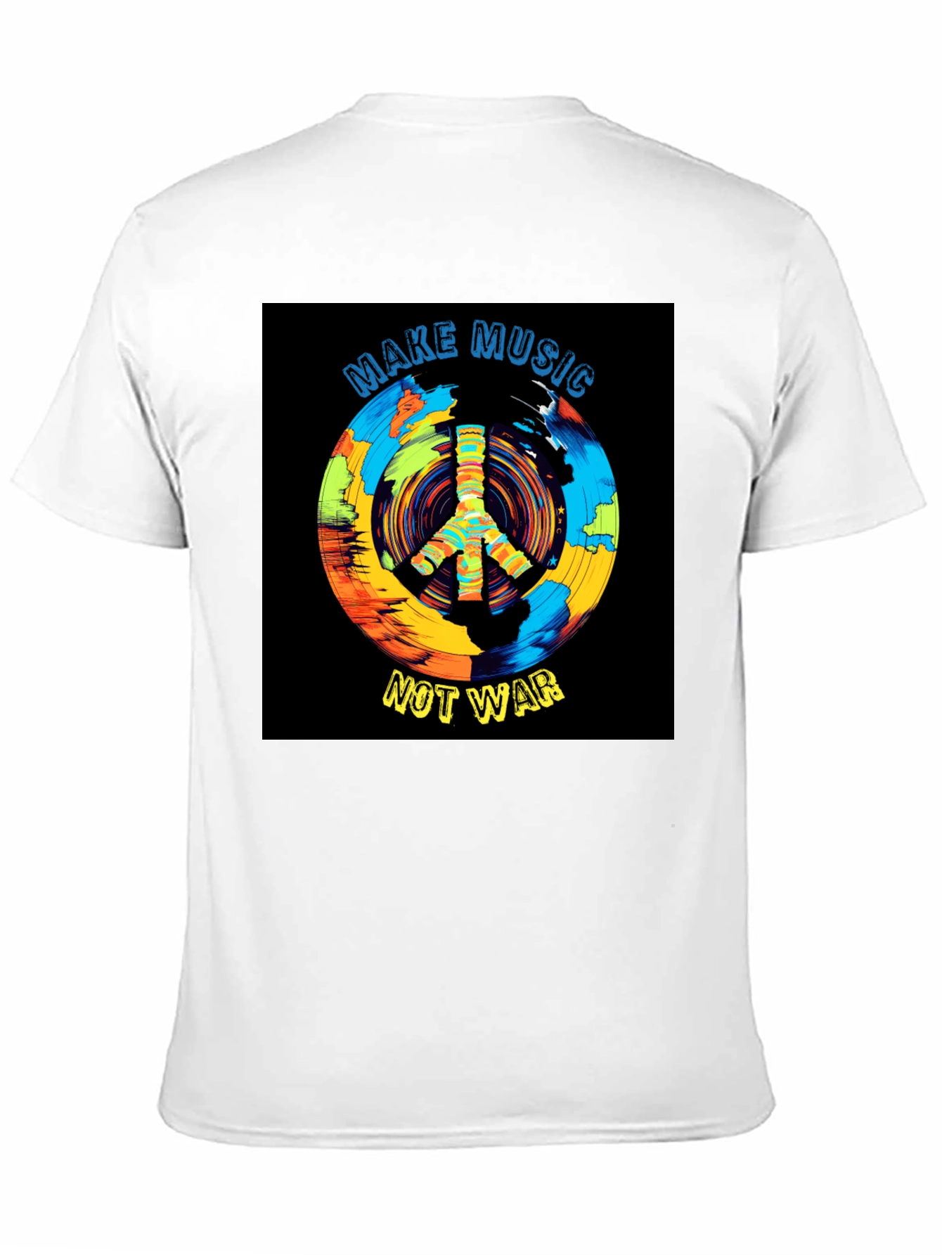 Make Music Not War T-Shirt Peace Sign Graphic Tee
