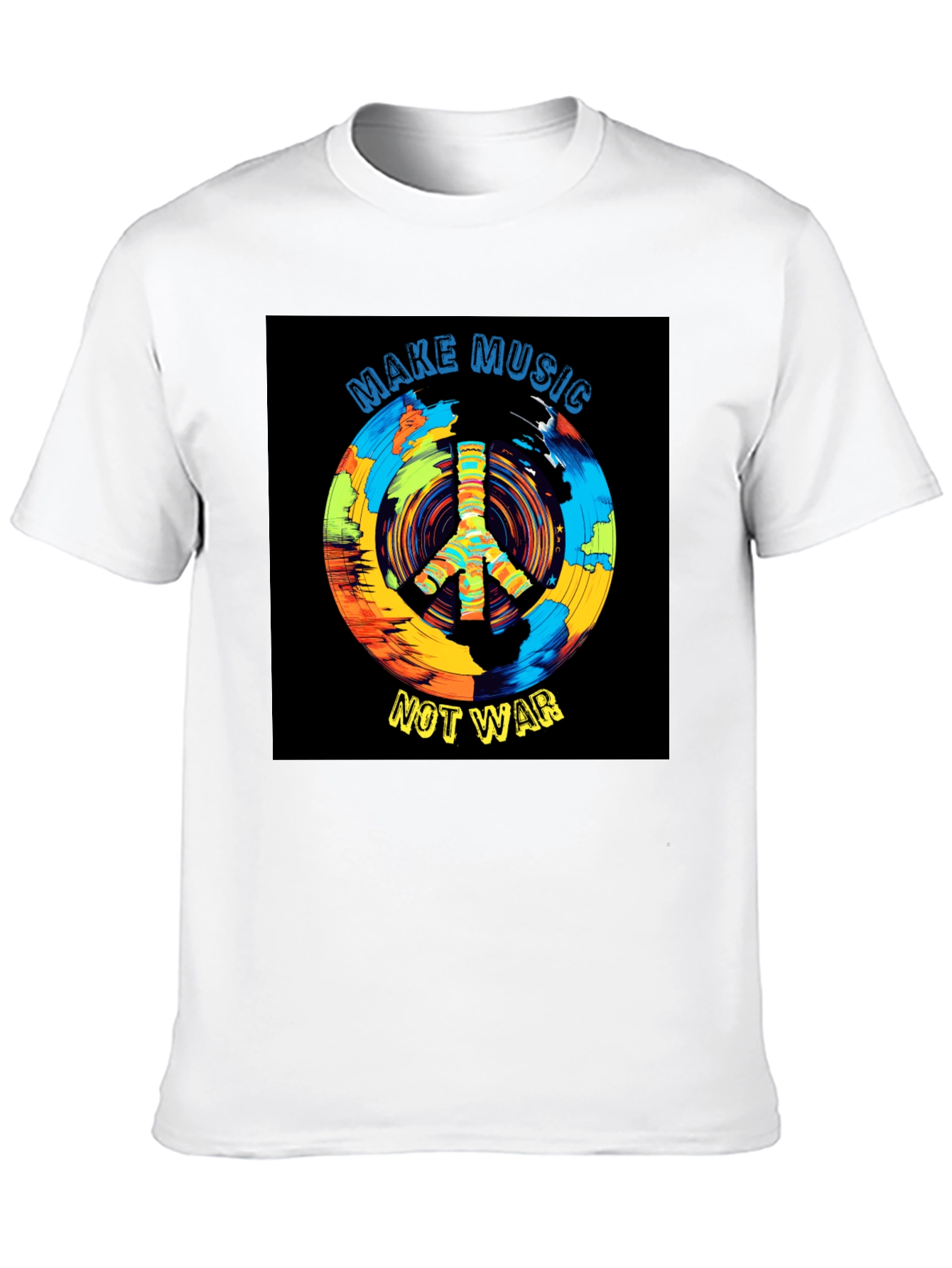 Make Music Not War T-Shirt Peace Sign Graphic Tee