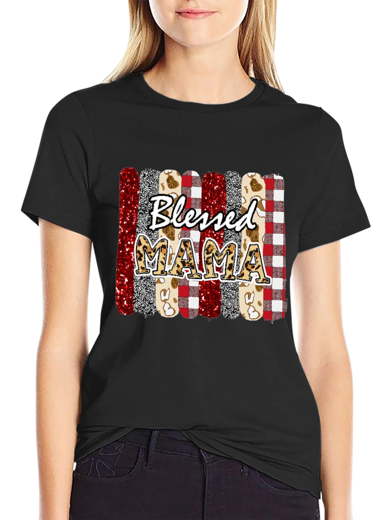 Blessed Mama Graphic Tee Shirt