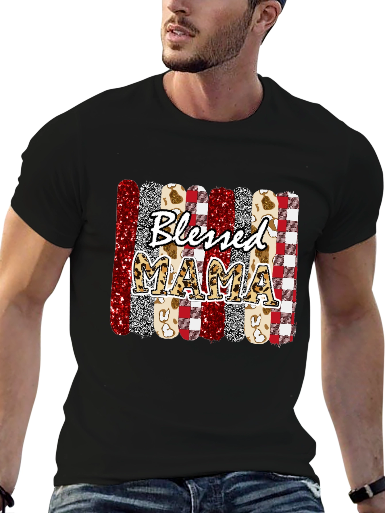 Blessed Mama Graphic Tee Shirt