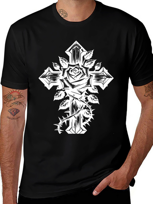 Rose and Cross Graphic Tee