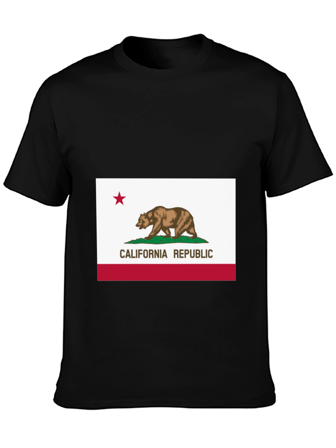 California Republic Bear Tee - Black Cotton Shirt