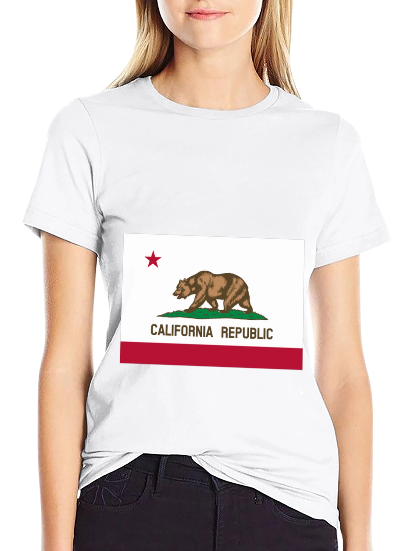 California Republic Bear Tee - Black Cotton Shirt