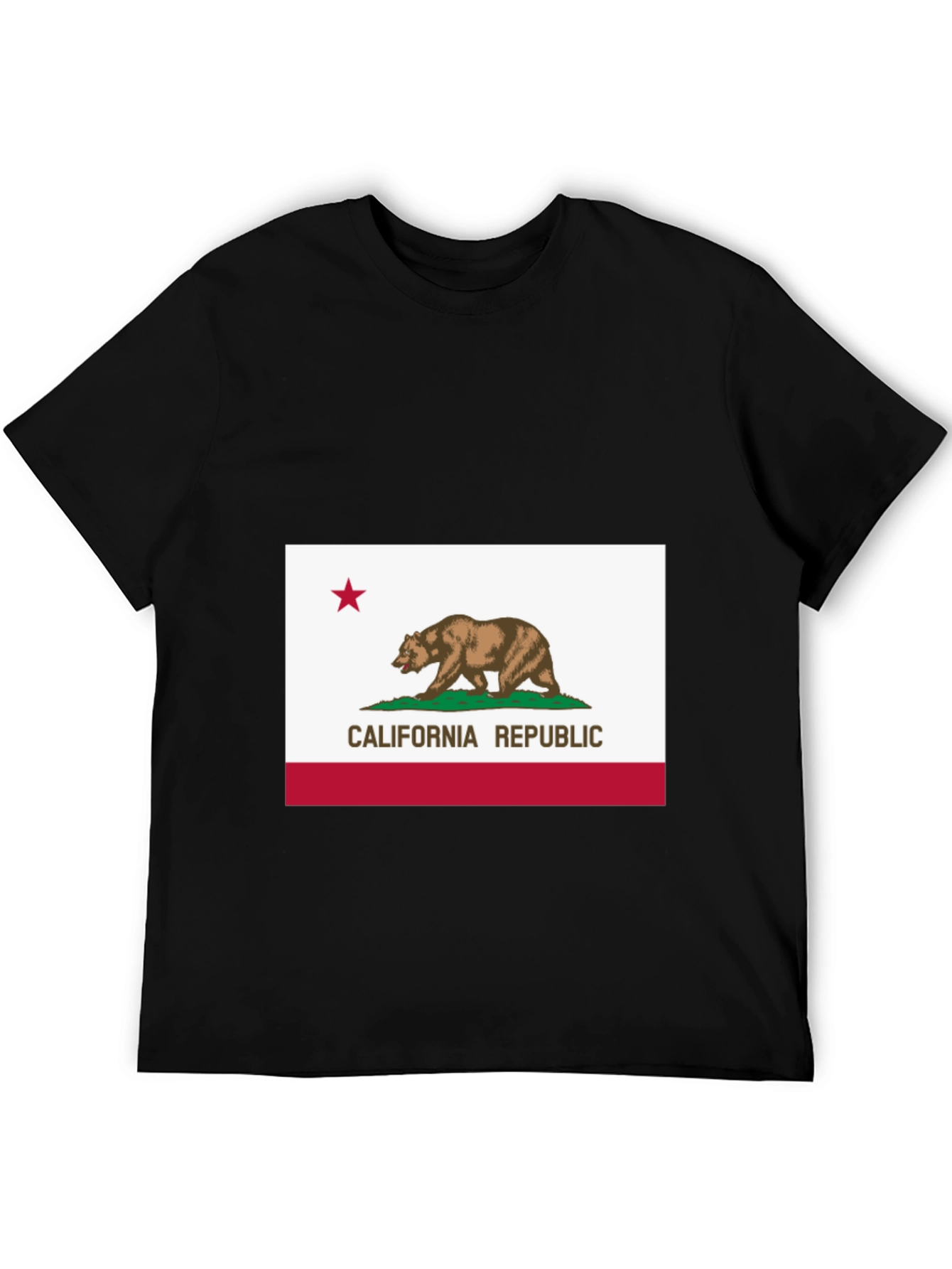 California Republic Bear Tee - Black Cotton Shirt