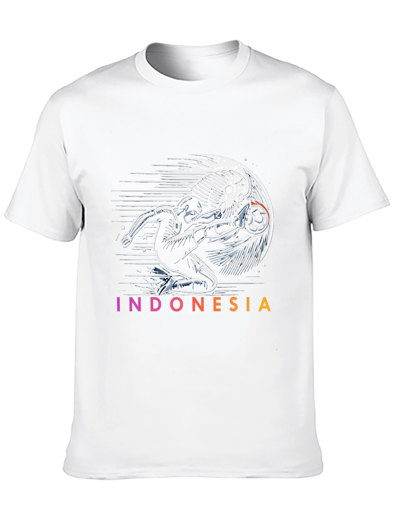 Indonesia Soccer Graphic Tee - Black Cotton T-Shirt