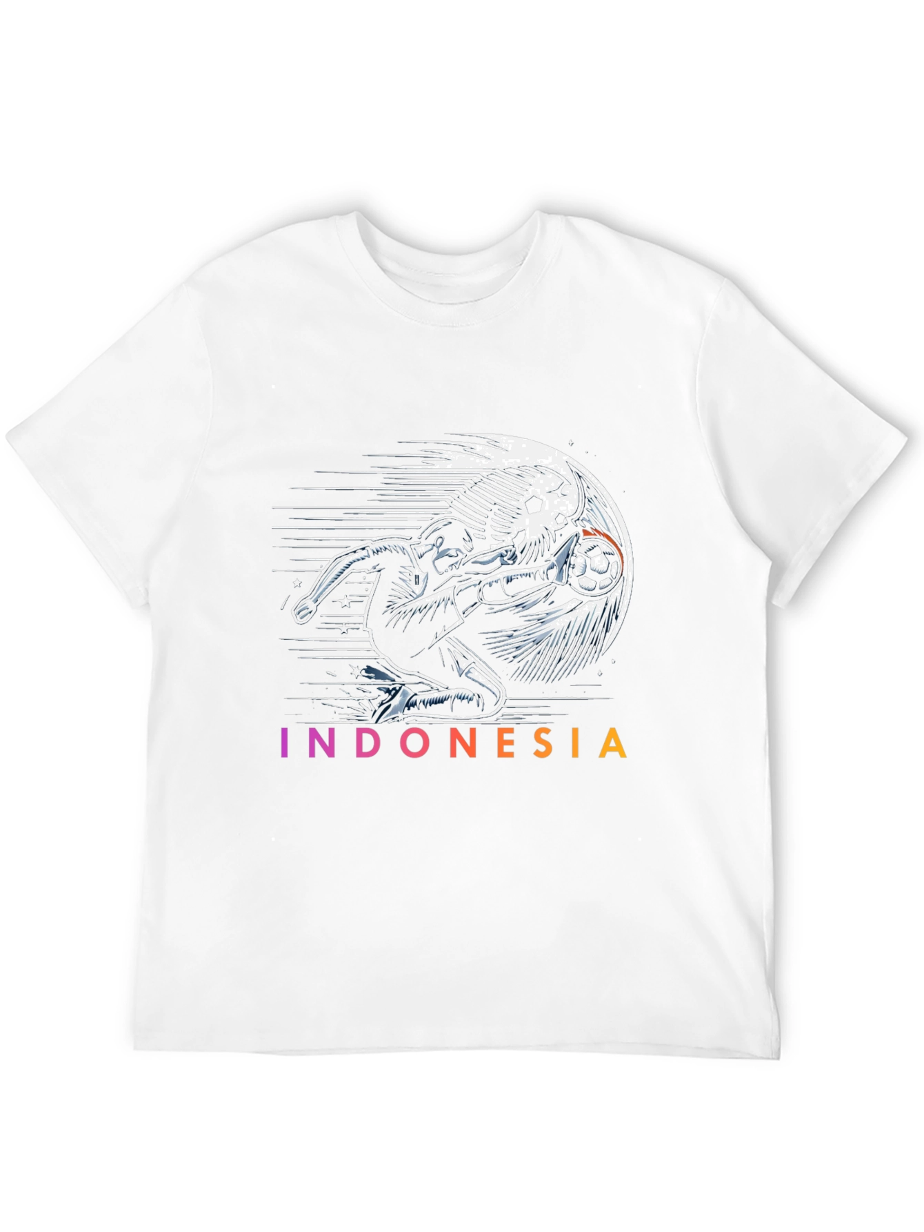 Indonesia Soccer Graphic Tee - Black Cotton T-Shirt