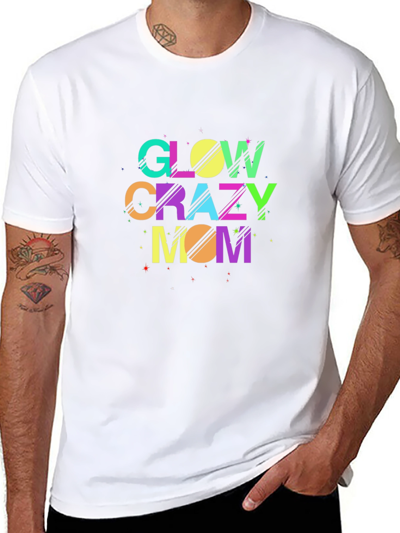 Glow Crazy Mom Black T-Shirt
