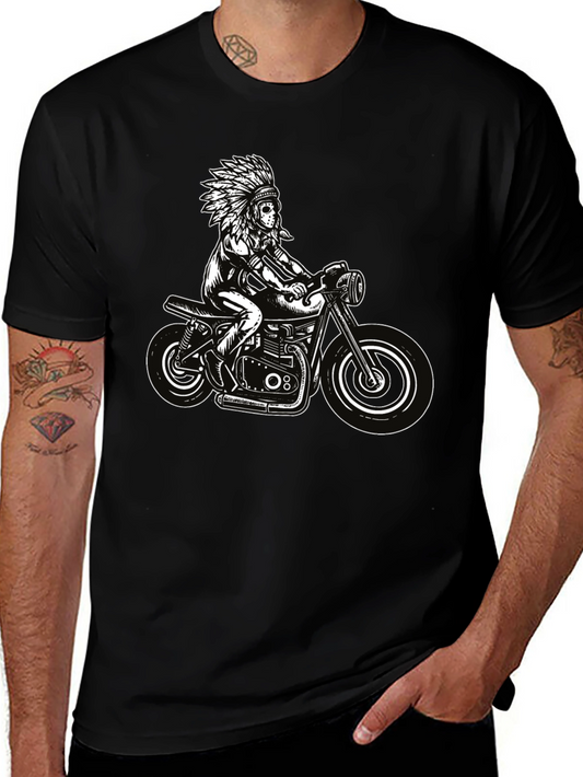 Black Indian Motorcycle Graphic T-Shirt