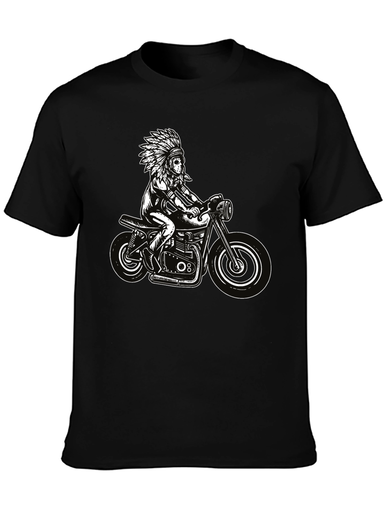 Black Indian Motorcycle Graphic T-Shirt