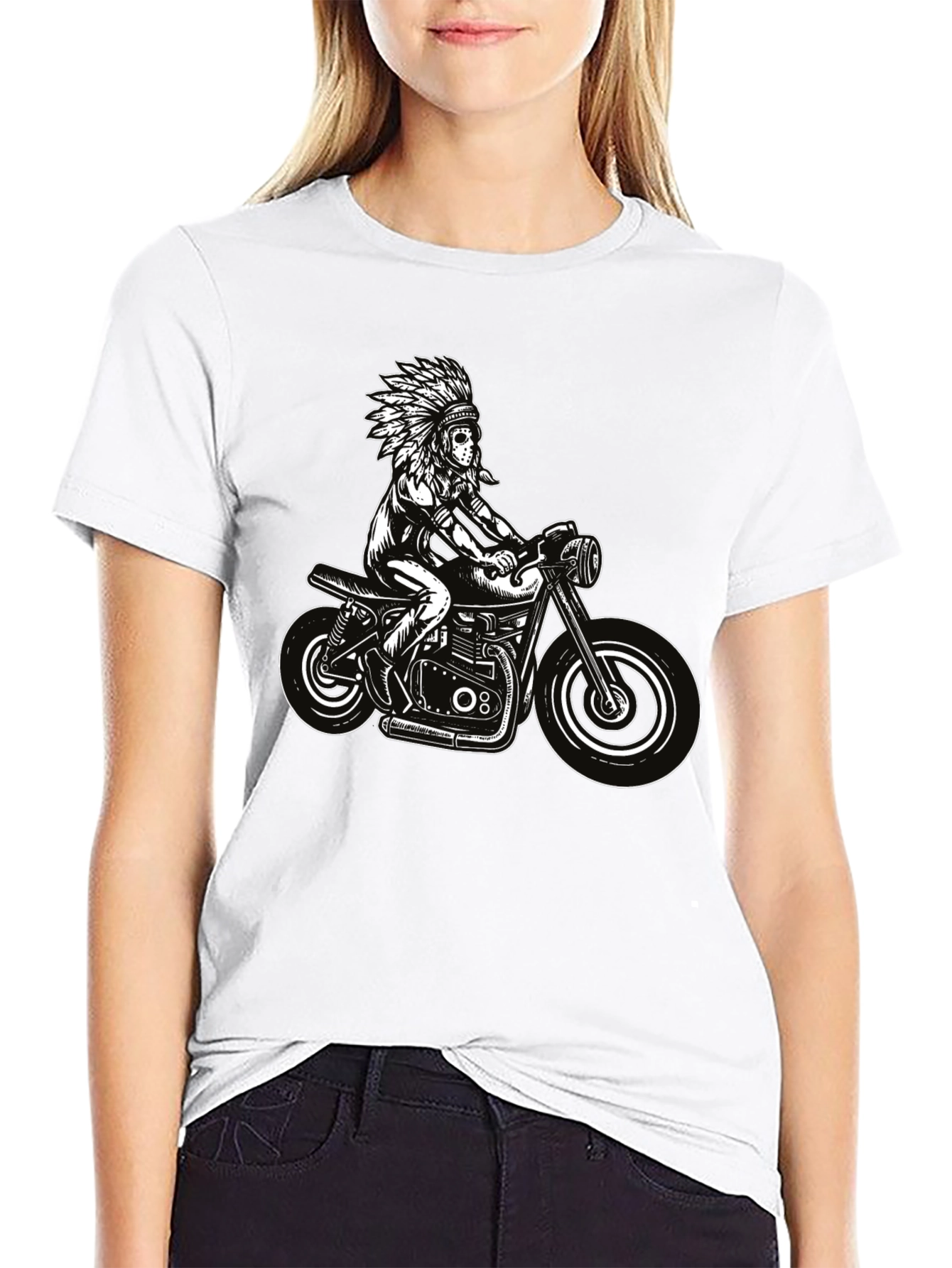 Black Indian Motorcycle Graphic T-Shirt