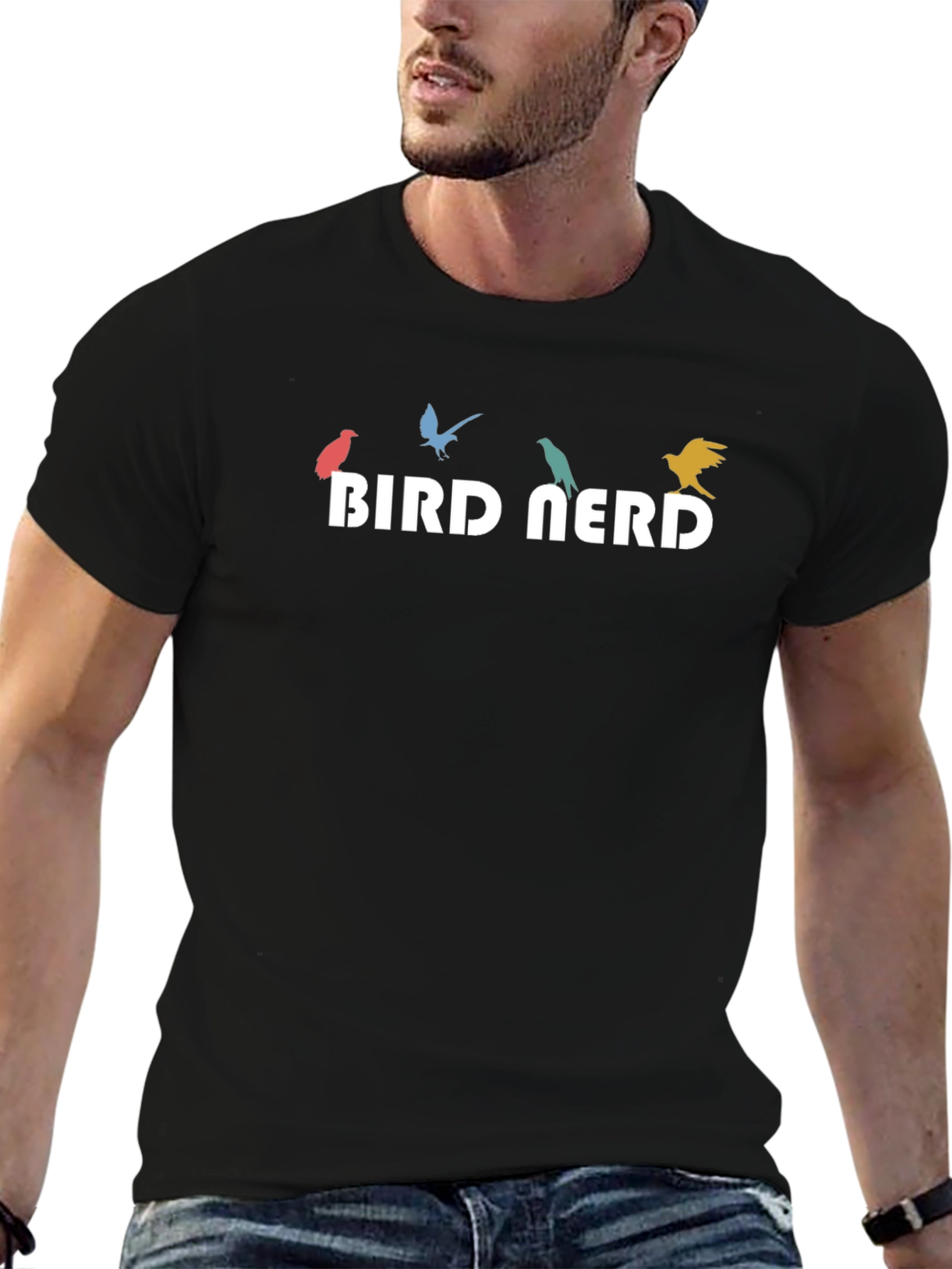 Bird Nerd Graphic Tee - Mens Crew Neck T-Shirt