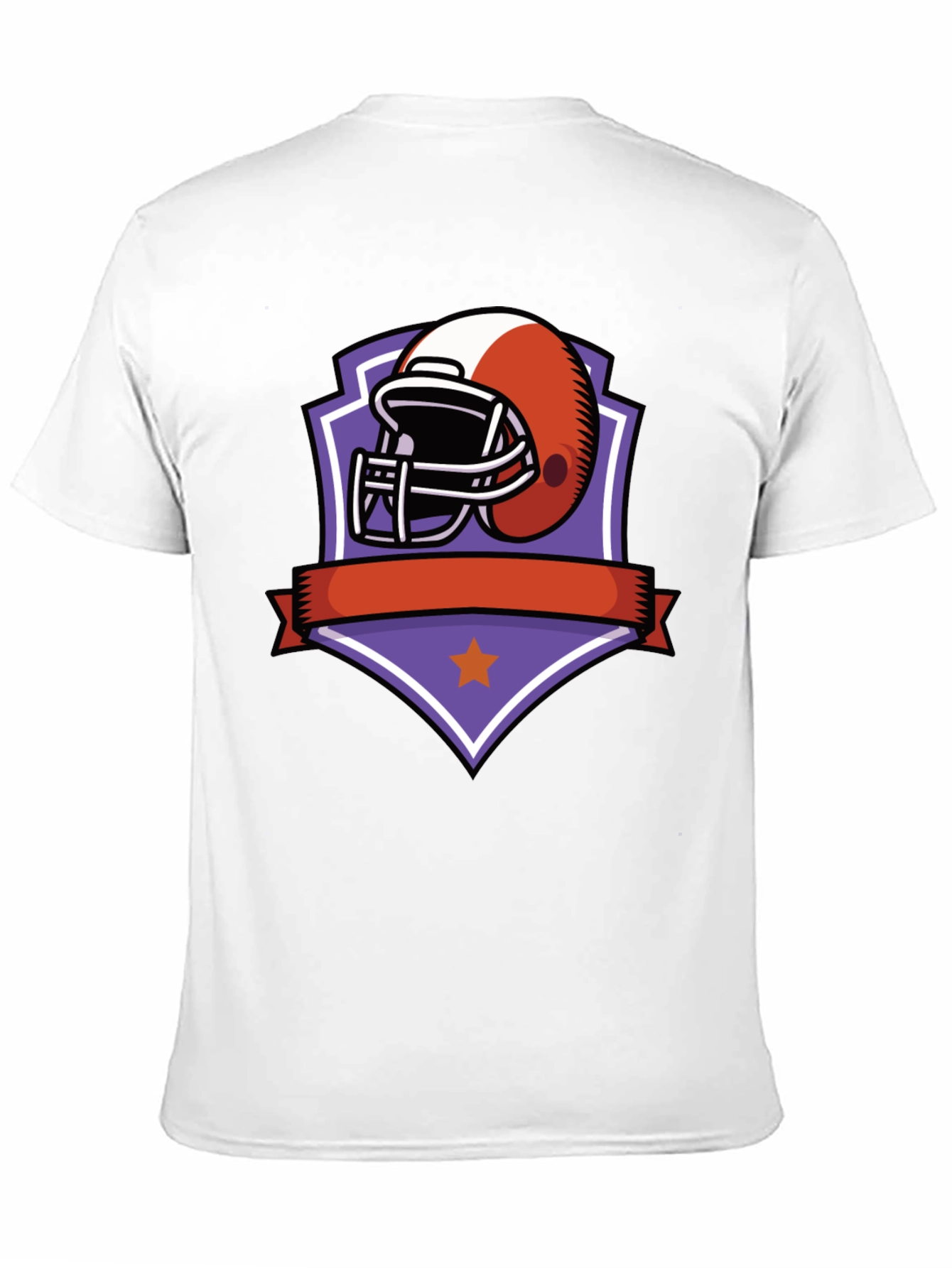 Football Helmet Graphic Tee - Black Cotton Shirt