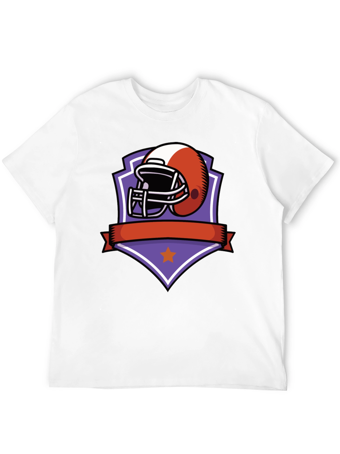 Football Helmet Graphic Tee - Black Cotton Shirt