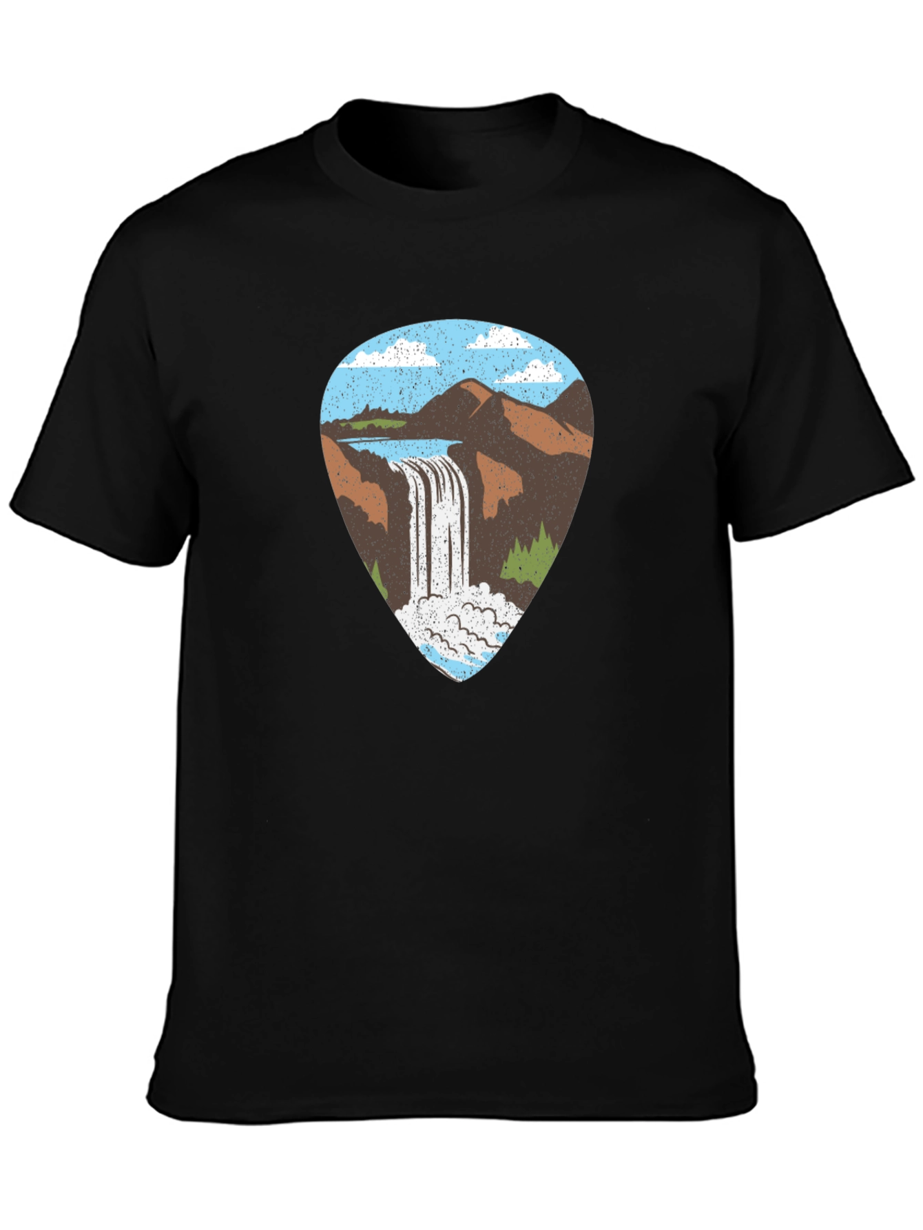 Waterfall Guitar Pick Graphic T-Shirt