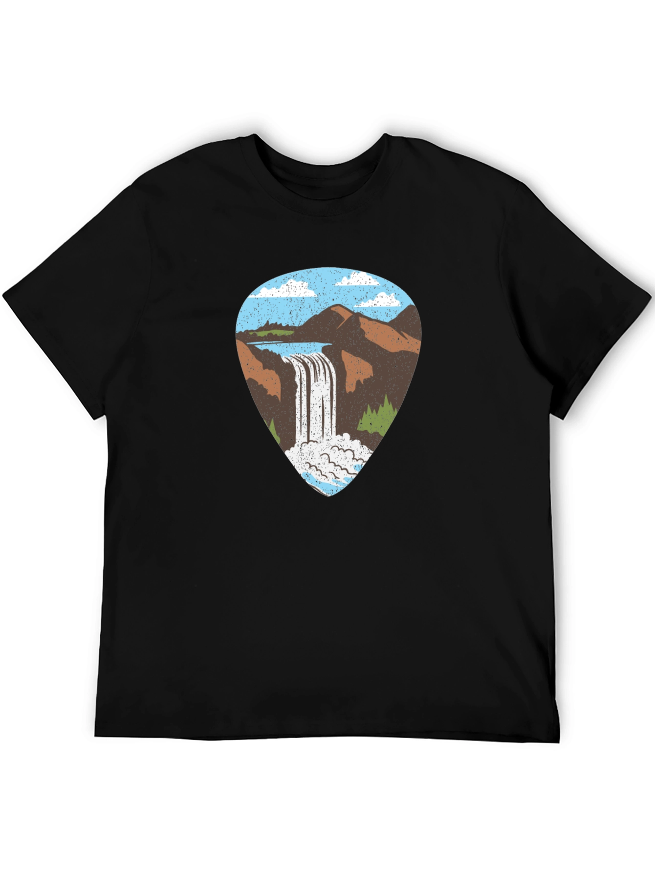 Waterfall Guitar Pick Graphic T-Shirt