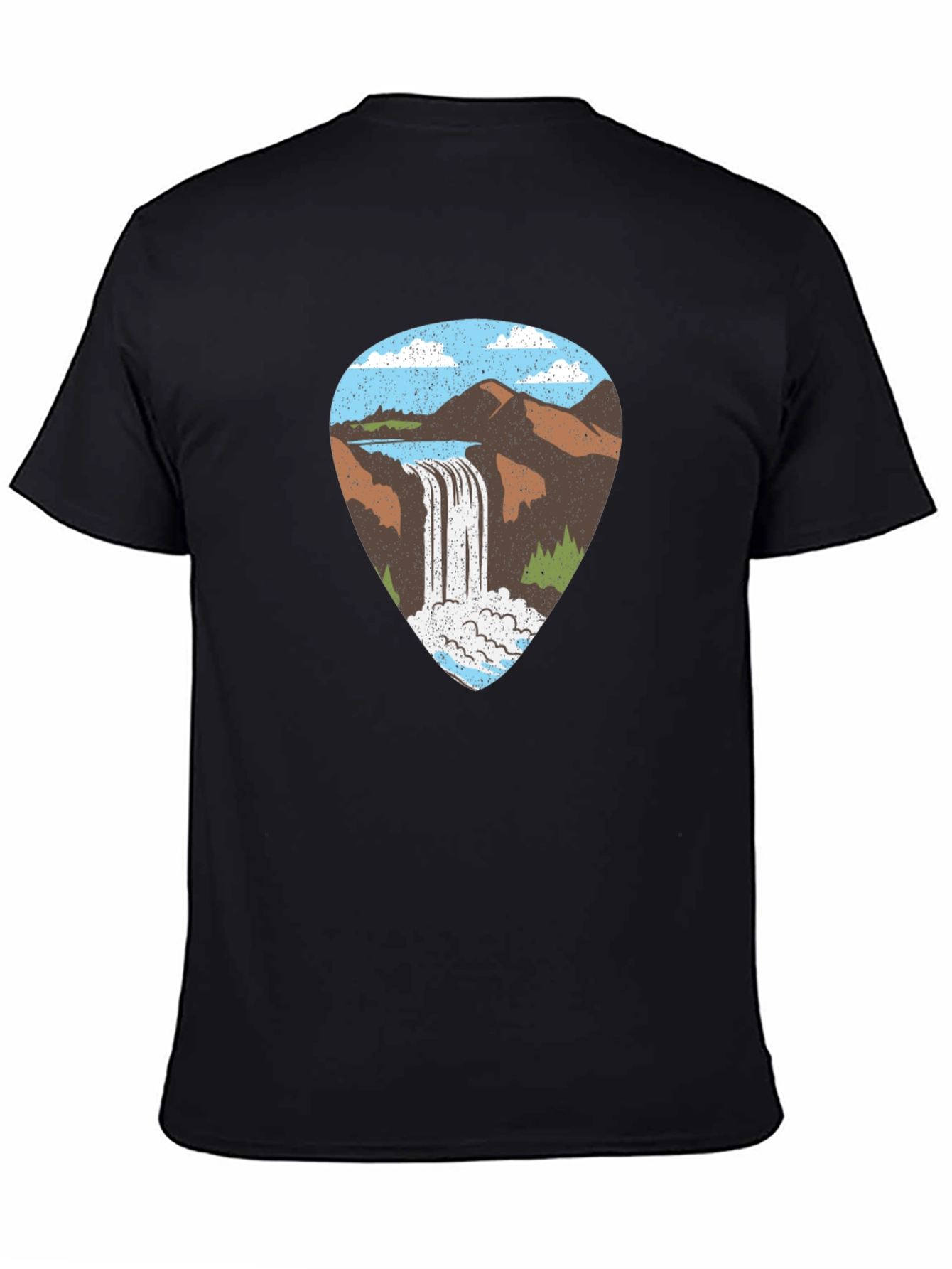 Waterfall Guitar Pick Graphic T-Shirt