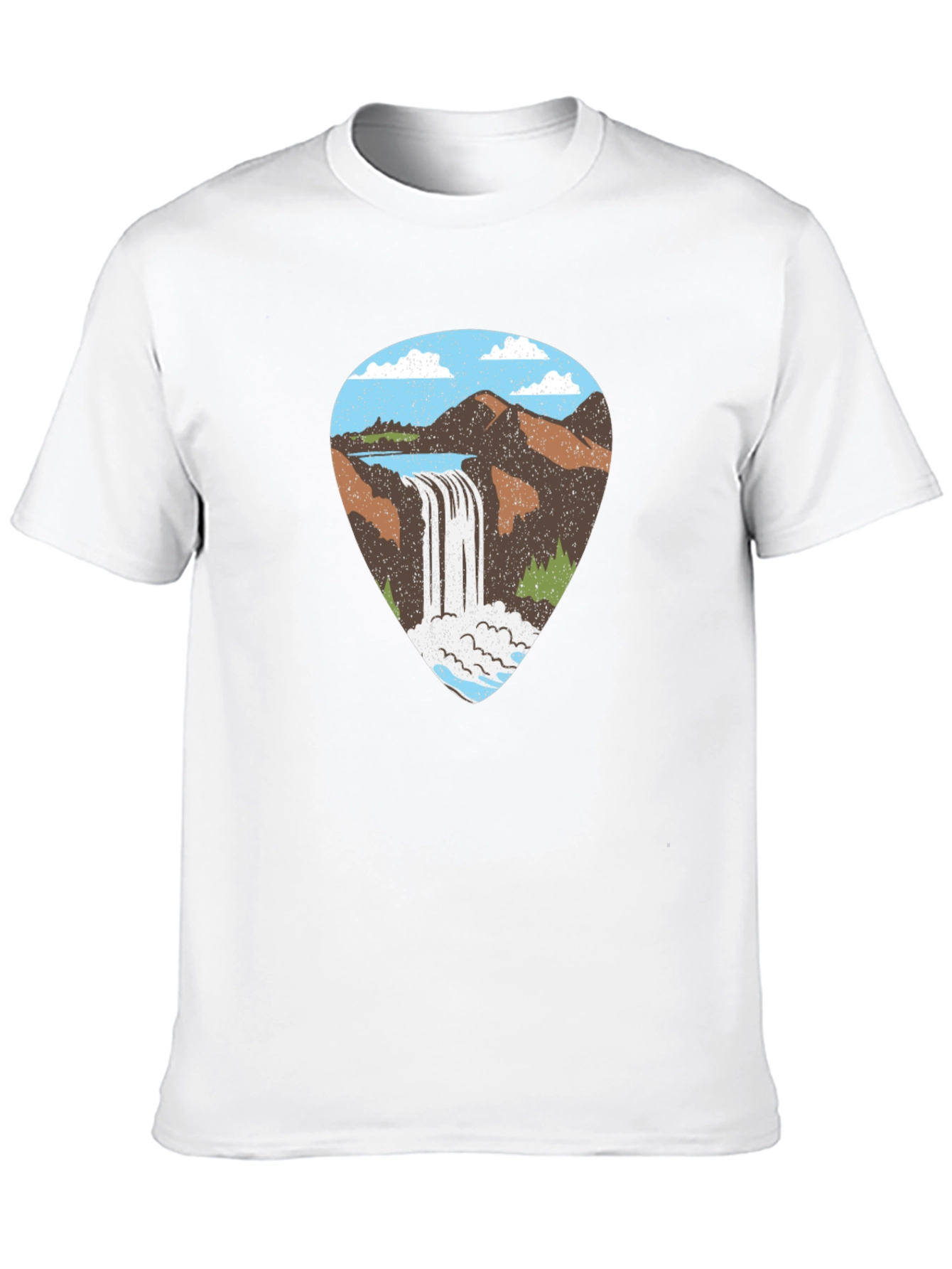 Waterfall Guitar Pick Graphic T-Shirt