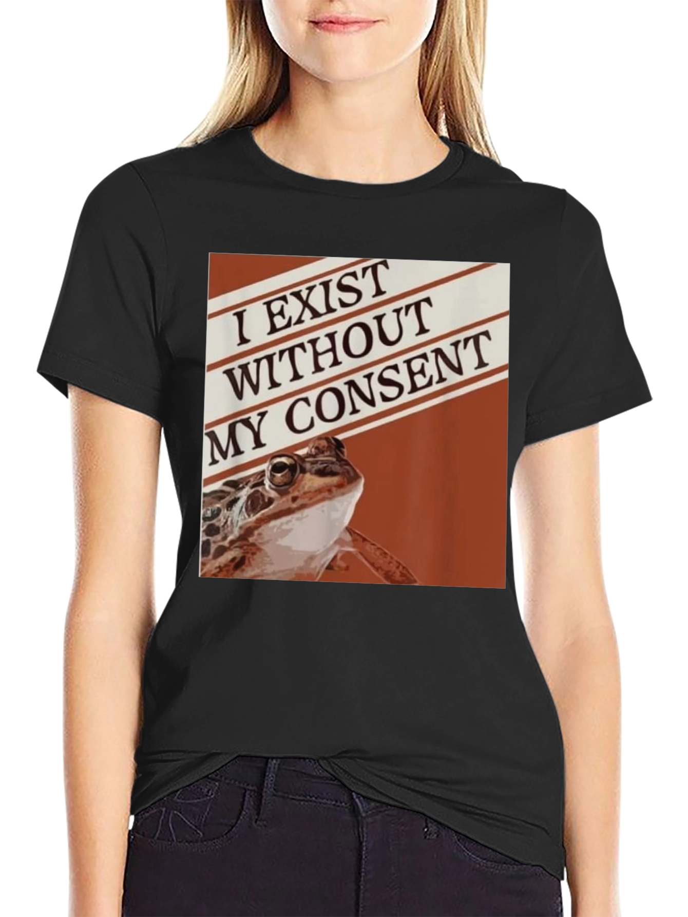 Exist Without Consent Frog Graphic Tee - Black