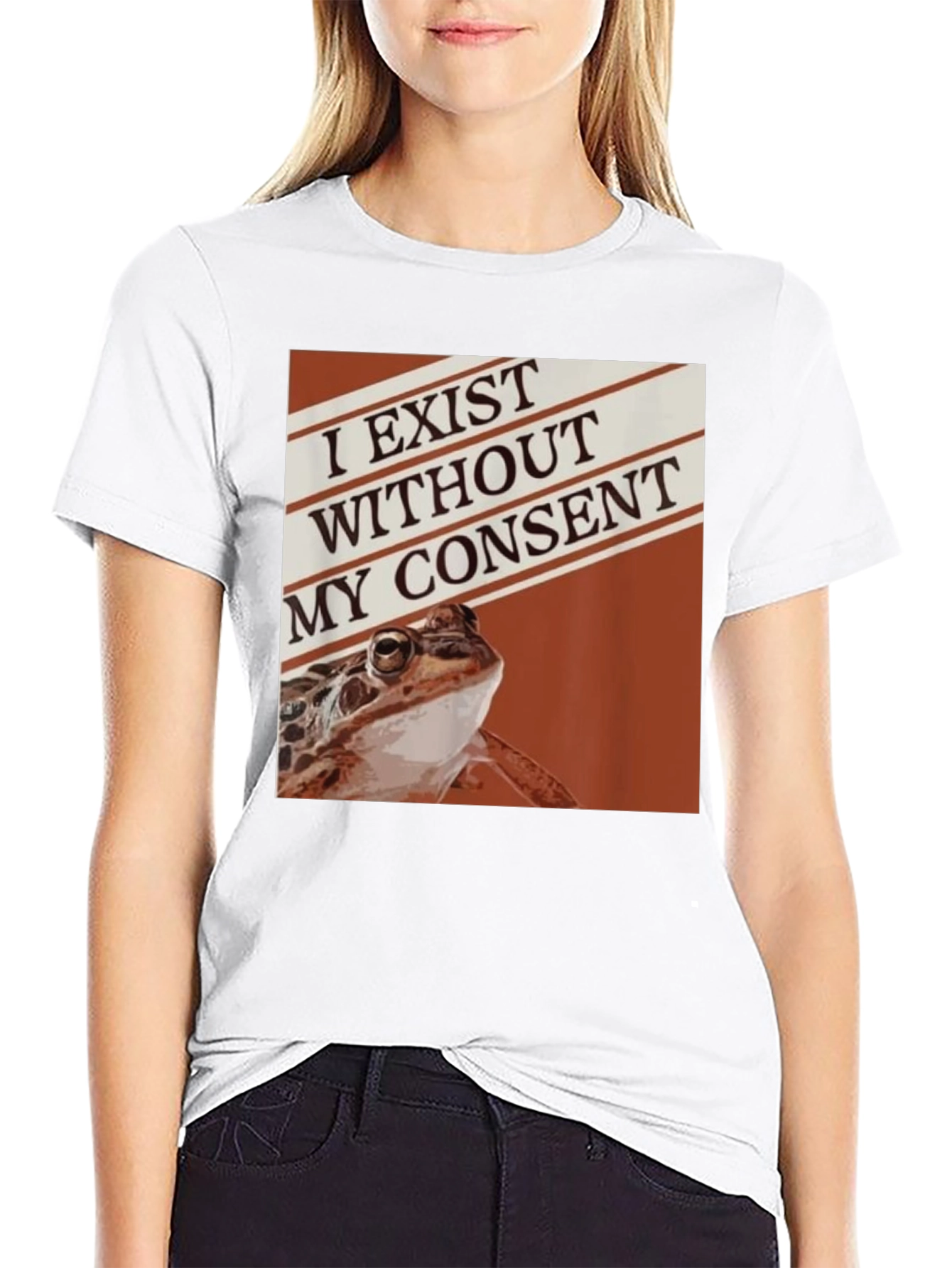 Exist Without Consent Frog Graphic Tee - Black